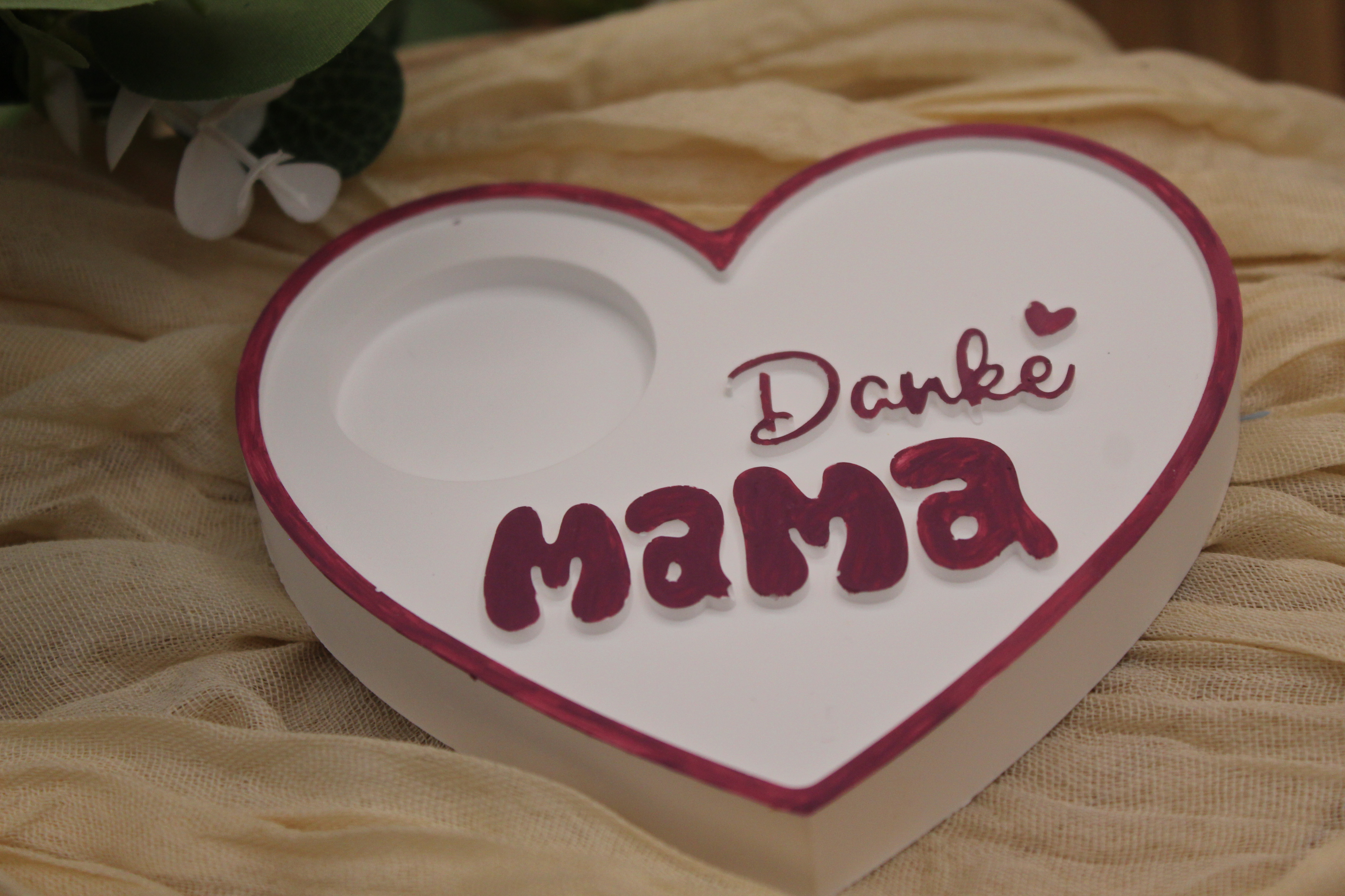 Herz-Teelichthalter 'Danke Mama'