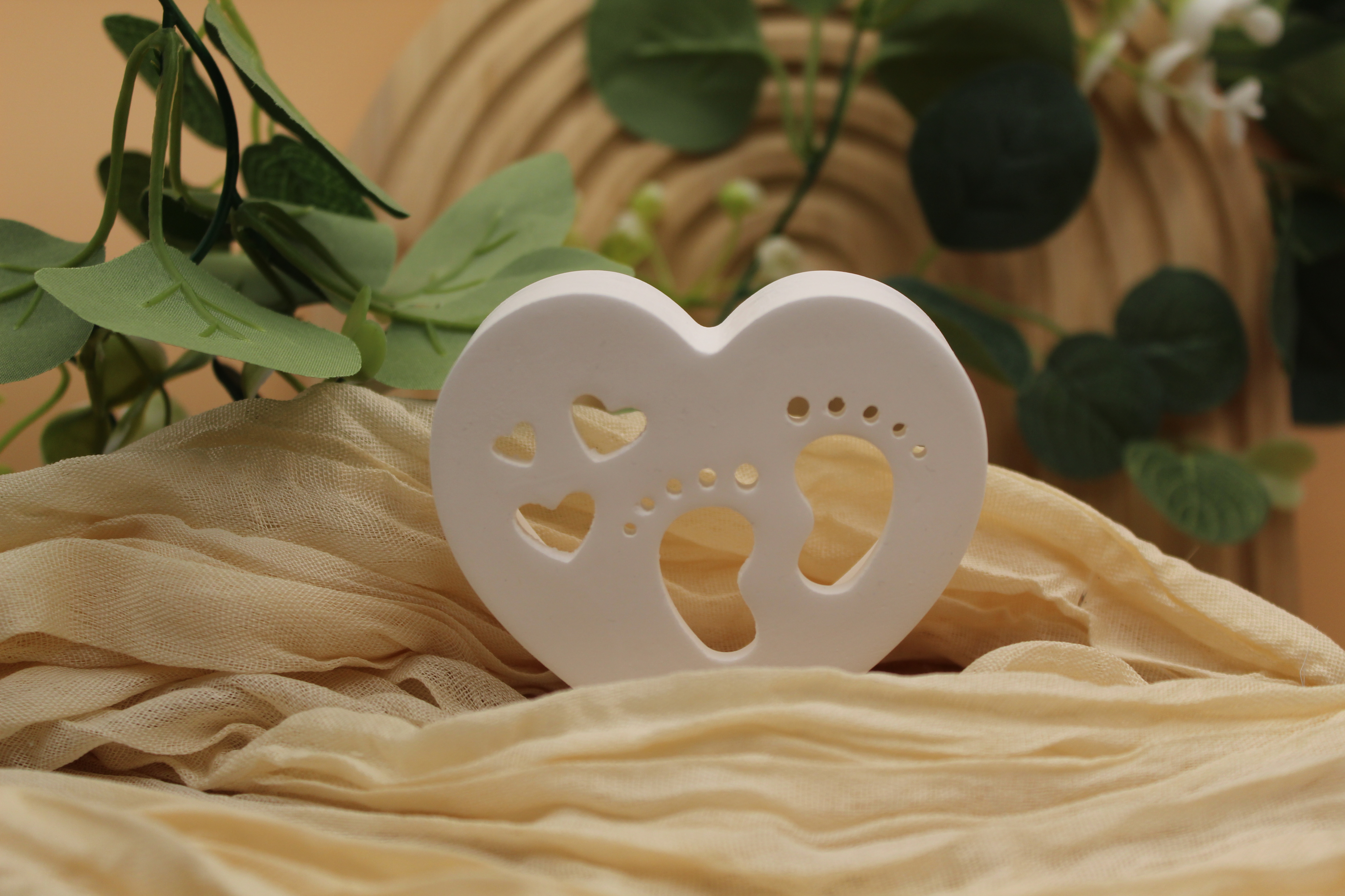 Herzlicht mit Fußabdruck Babyfüße