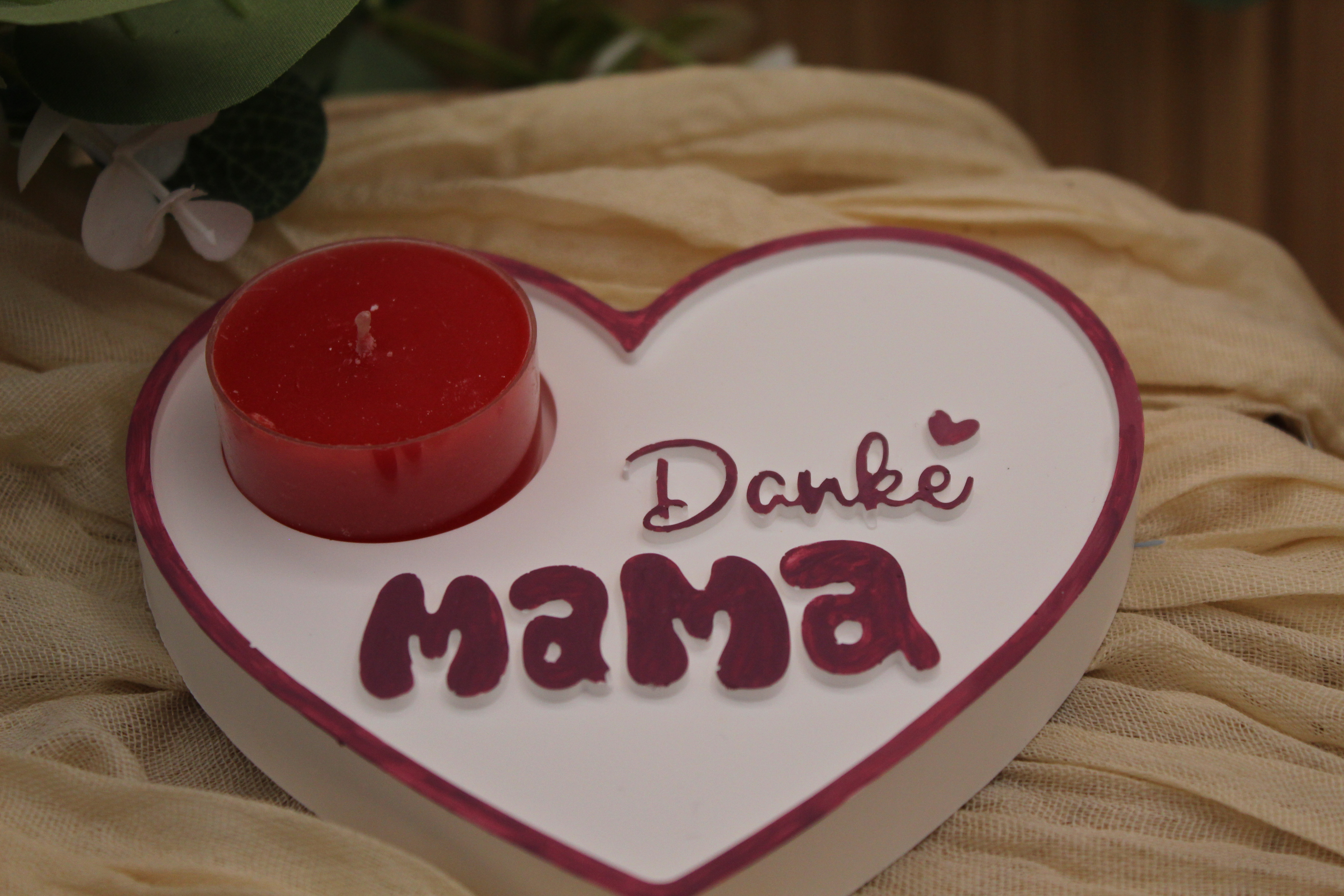 Herz-Teelichthalter 'Danke Mama'