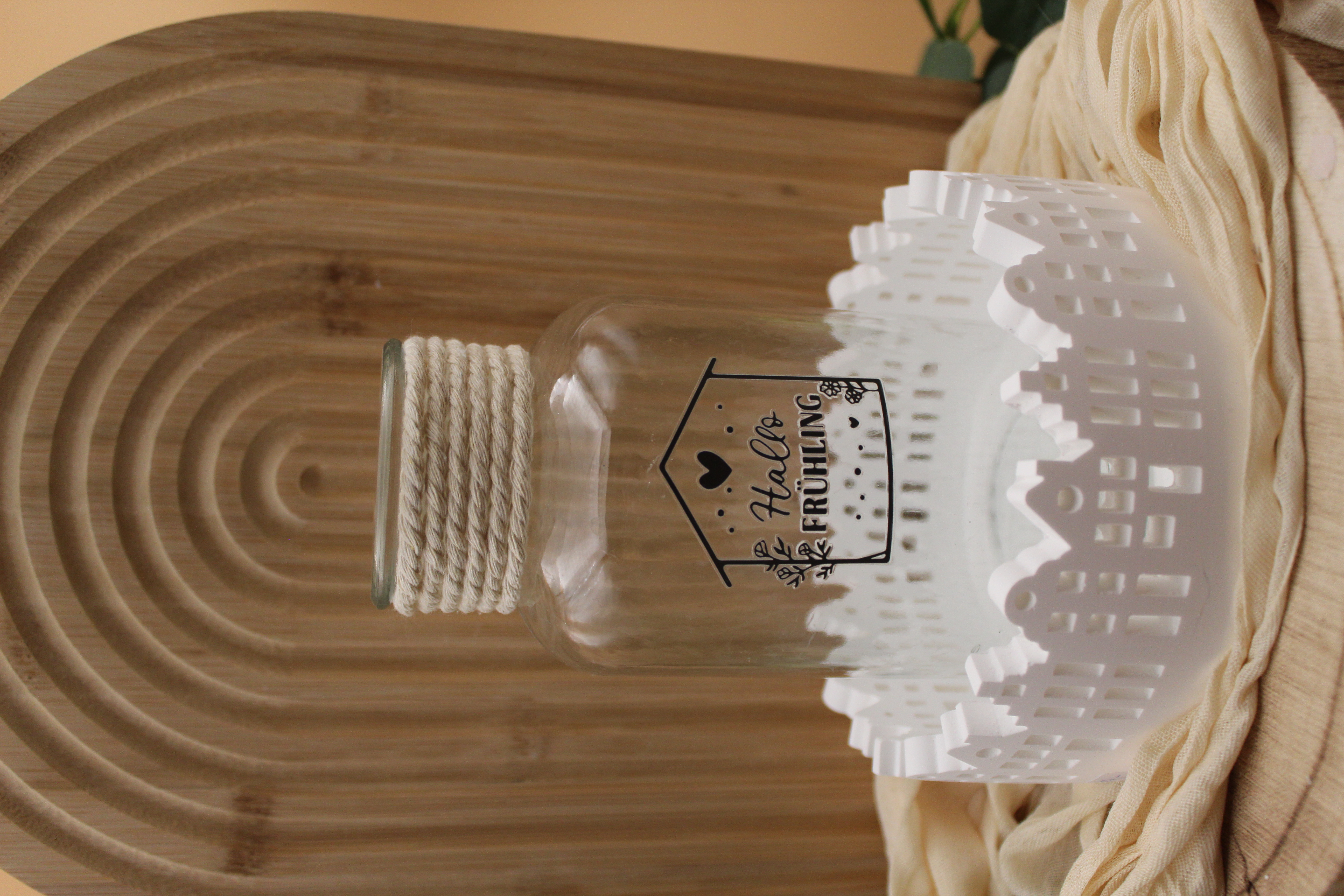 Dekoschale Häuserrand mit Vase