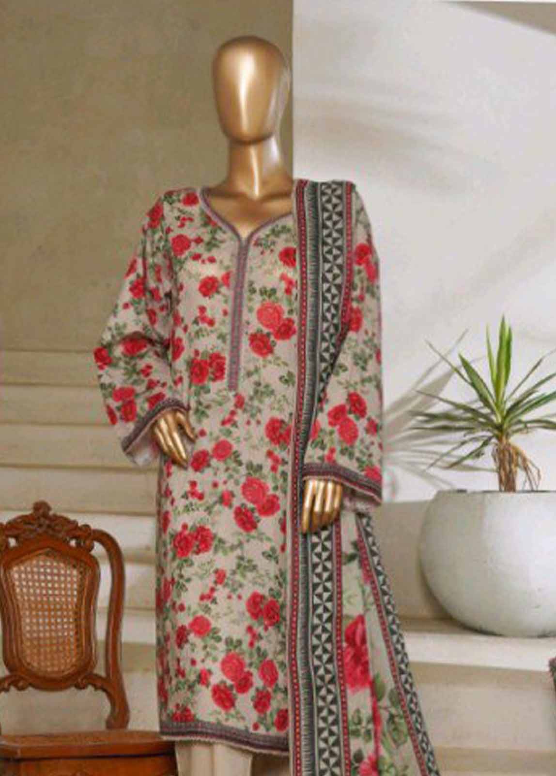 Binsaeed Printed Lawn Stitched 3Pcs 2025
