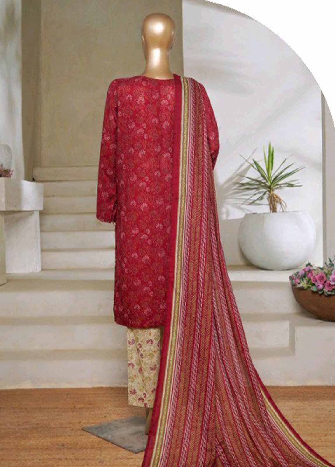 Binsaeed Printed Lawn Stitched 3Pcs 2025