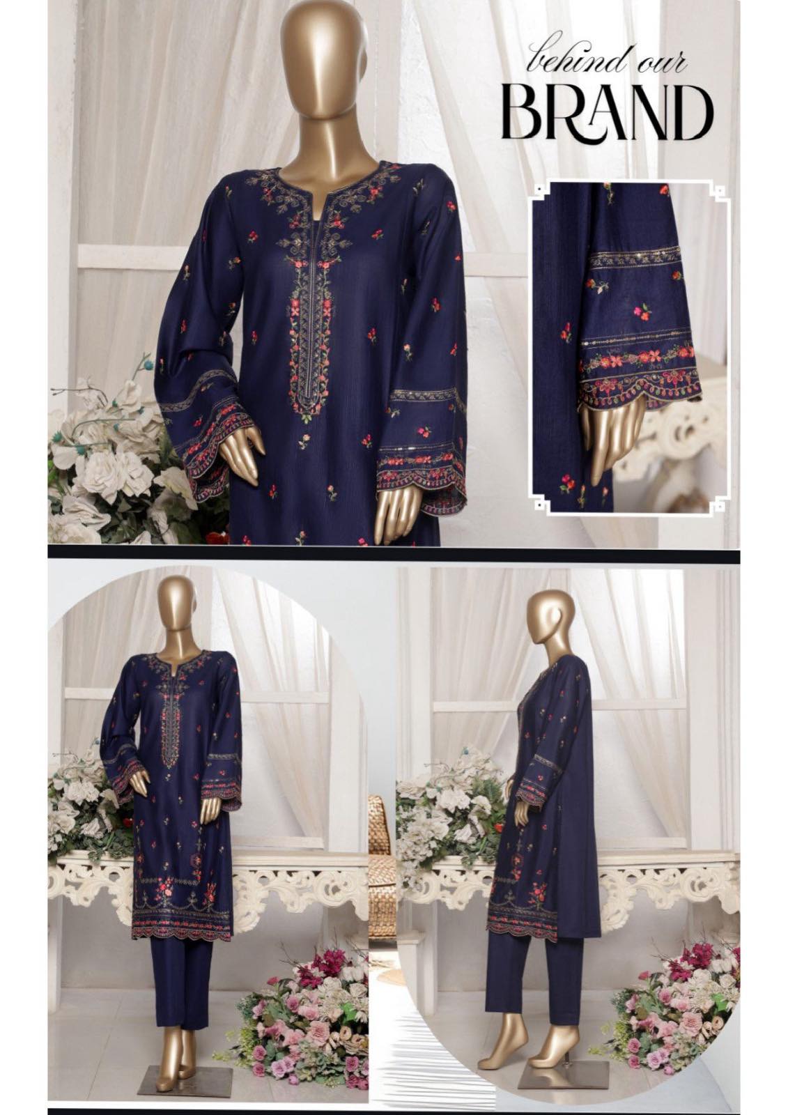 Binsaeed Embroidered Khaddar Stitch 2Pcs Vol. 01