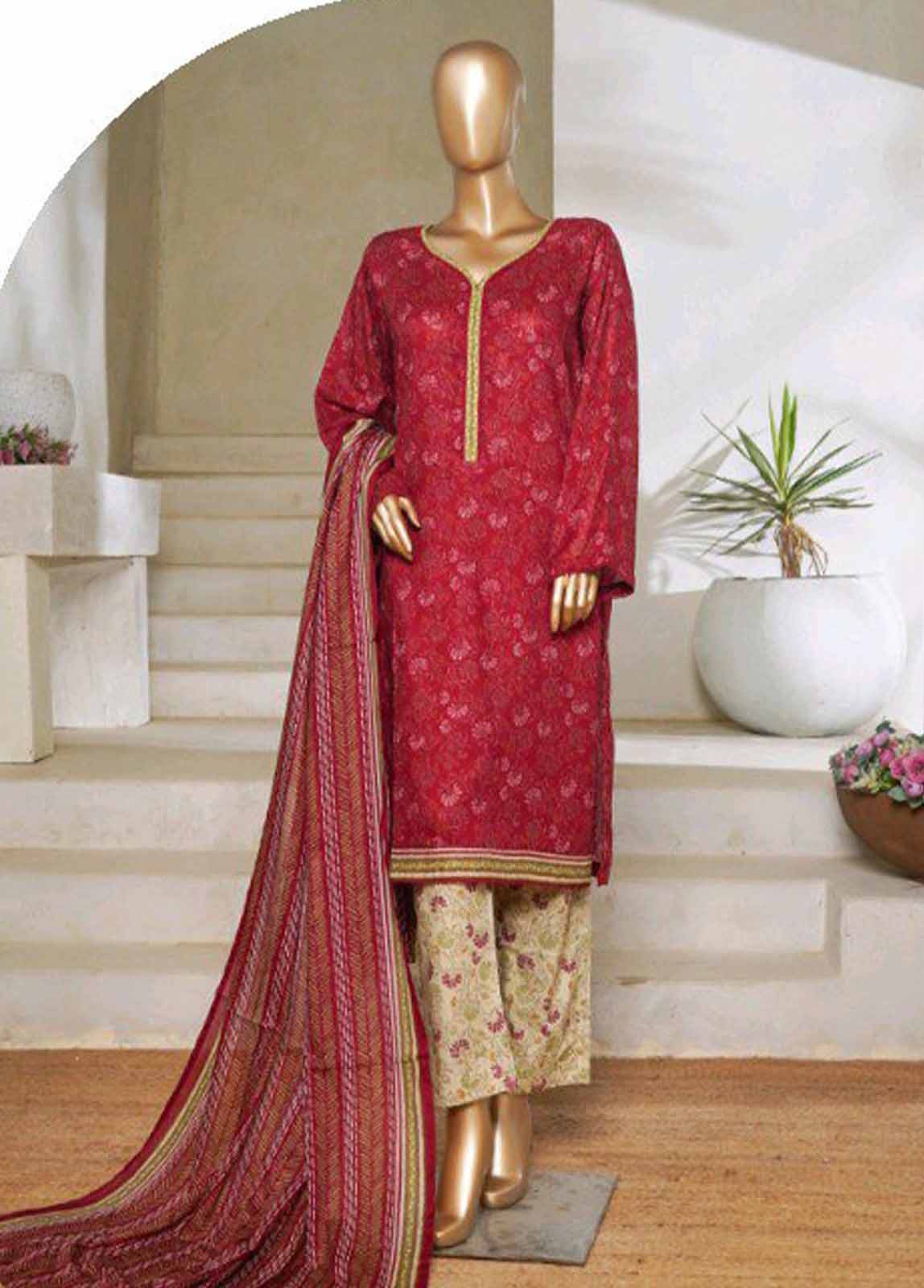 Binsaeed Printed Lawn Stitched 3Pcs 2025