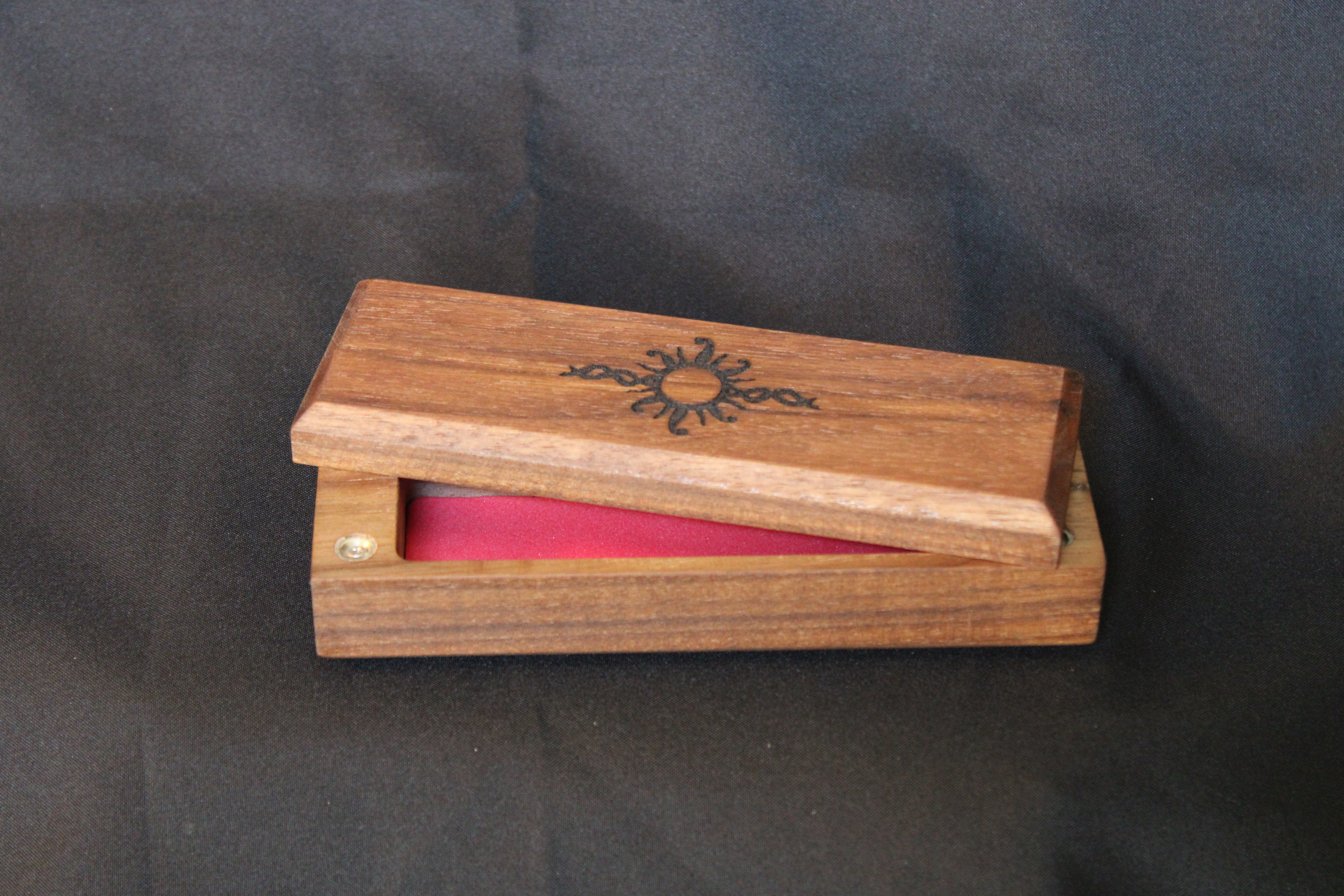 Black Walnut Dice Box with Graphic