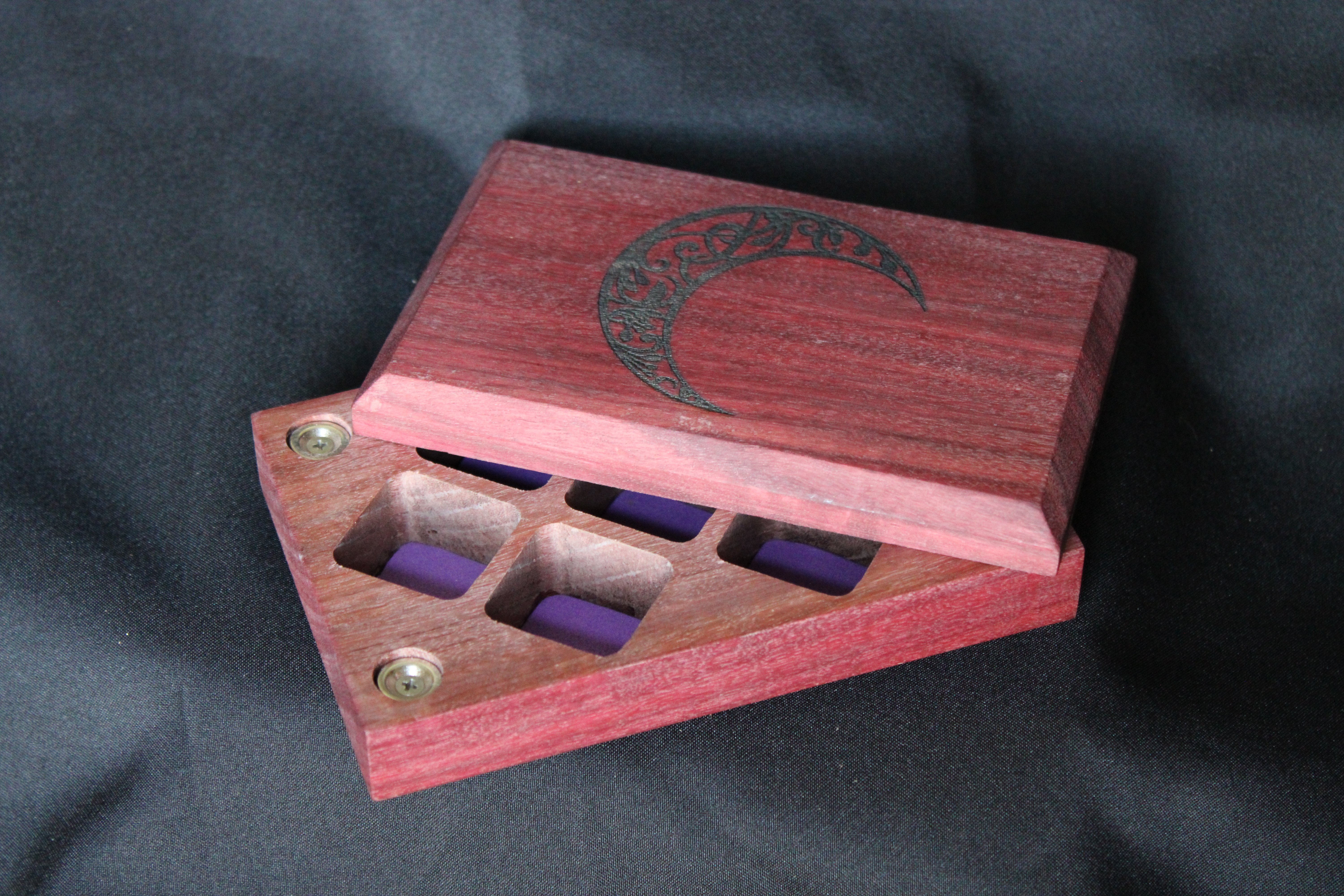 Purpleheart Dice Box with Graphic