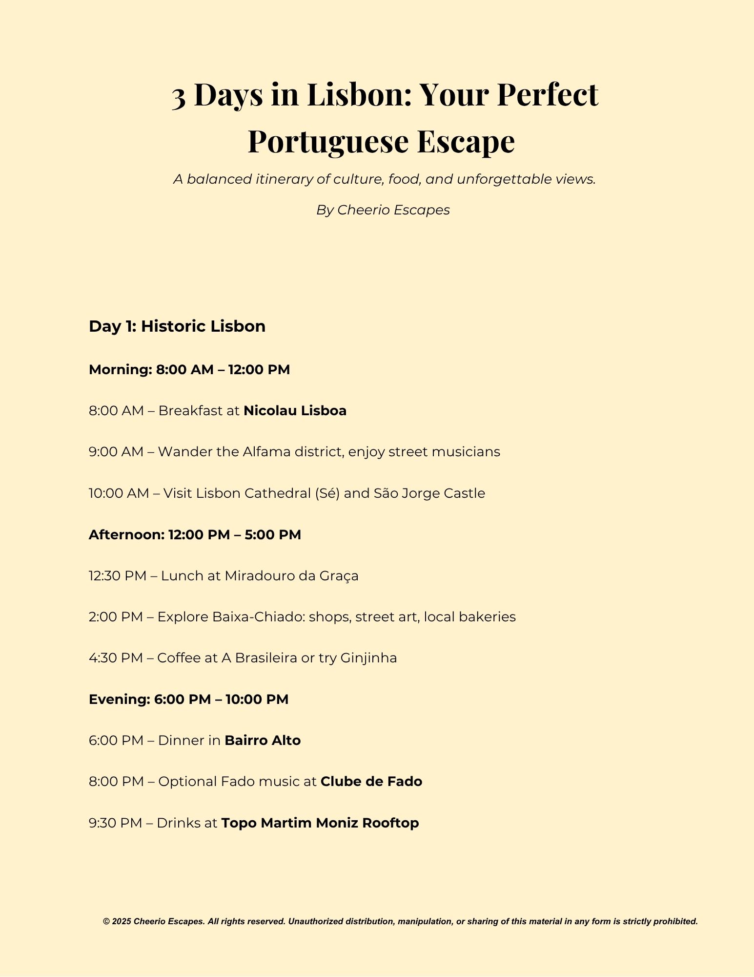 3-Day Lisbon Itinerary