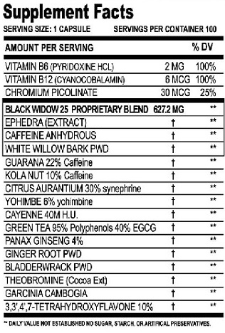 Black Spider 25 Termogénico 100 caps