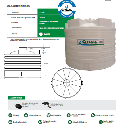 Cisterna 5,000 Litros 