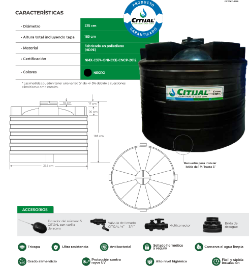 Cisterna 5,000 Litros 