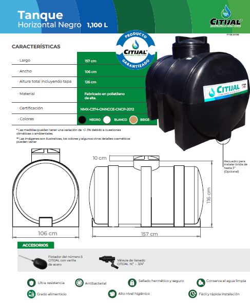Tanque Pipa 1,100 Litros 