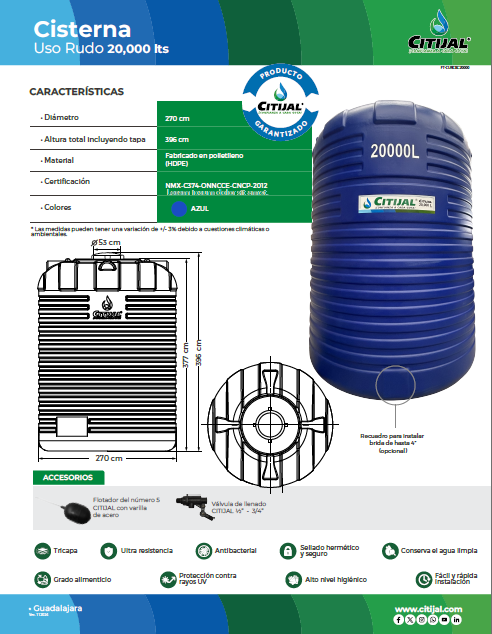 Tanque 20,000 Litros 