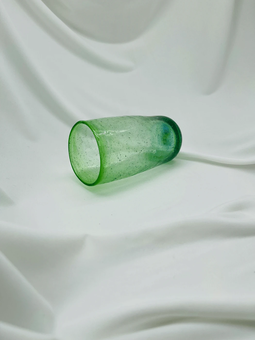 Hoher Becher aus grünem Glas | Sechser-Set