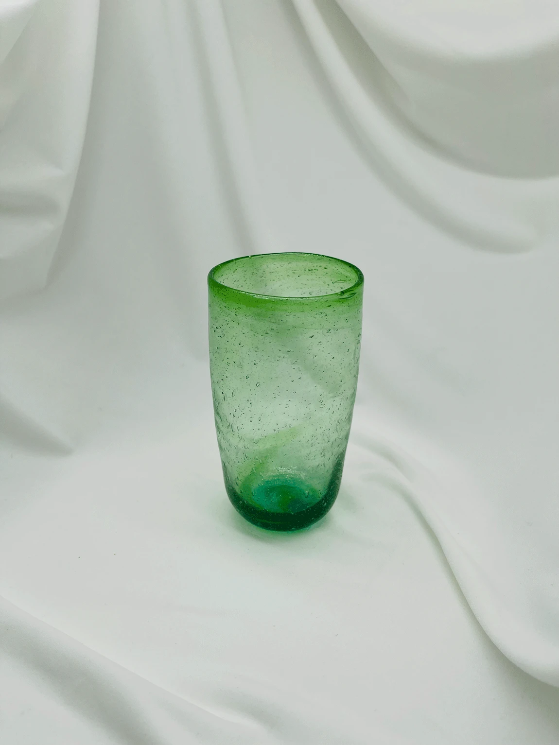 Hoher Becher aus grünem Glas | Sechser-Set