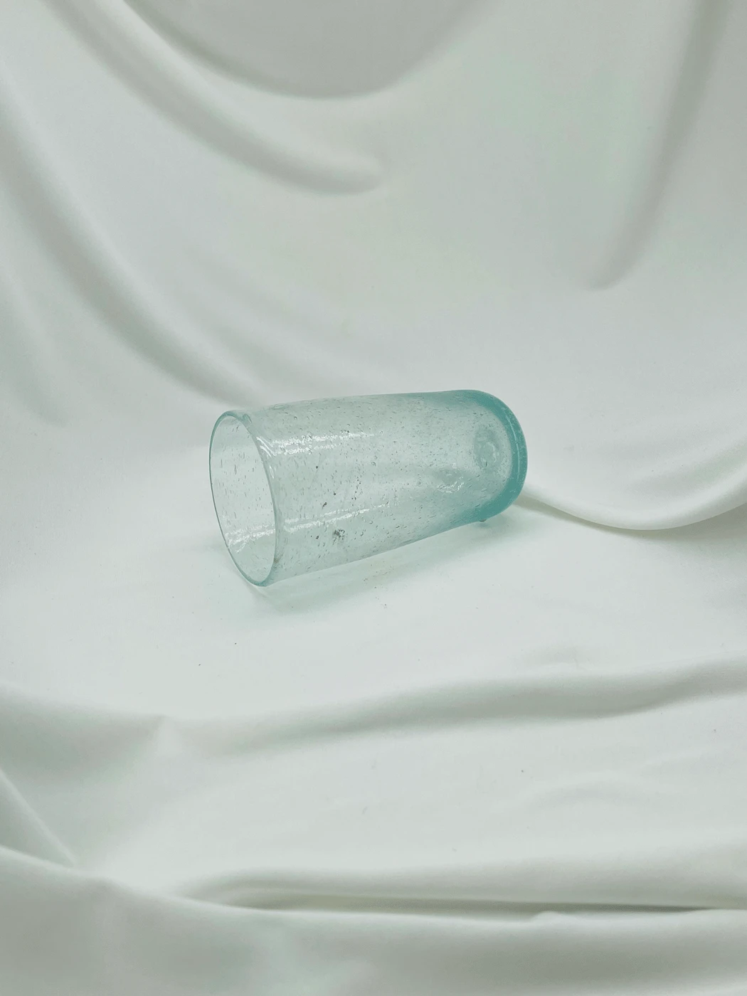 Hoher Trinkbecher aus Aqua-Glas | Sechser-Set