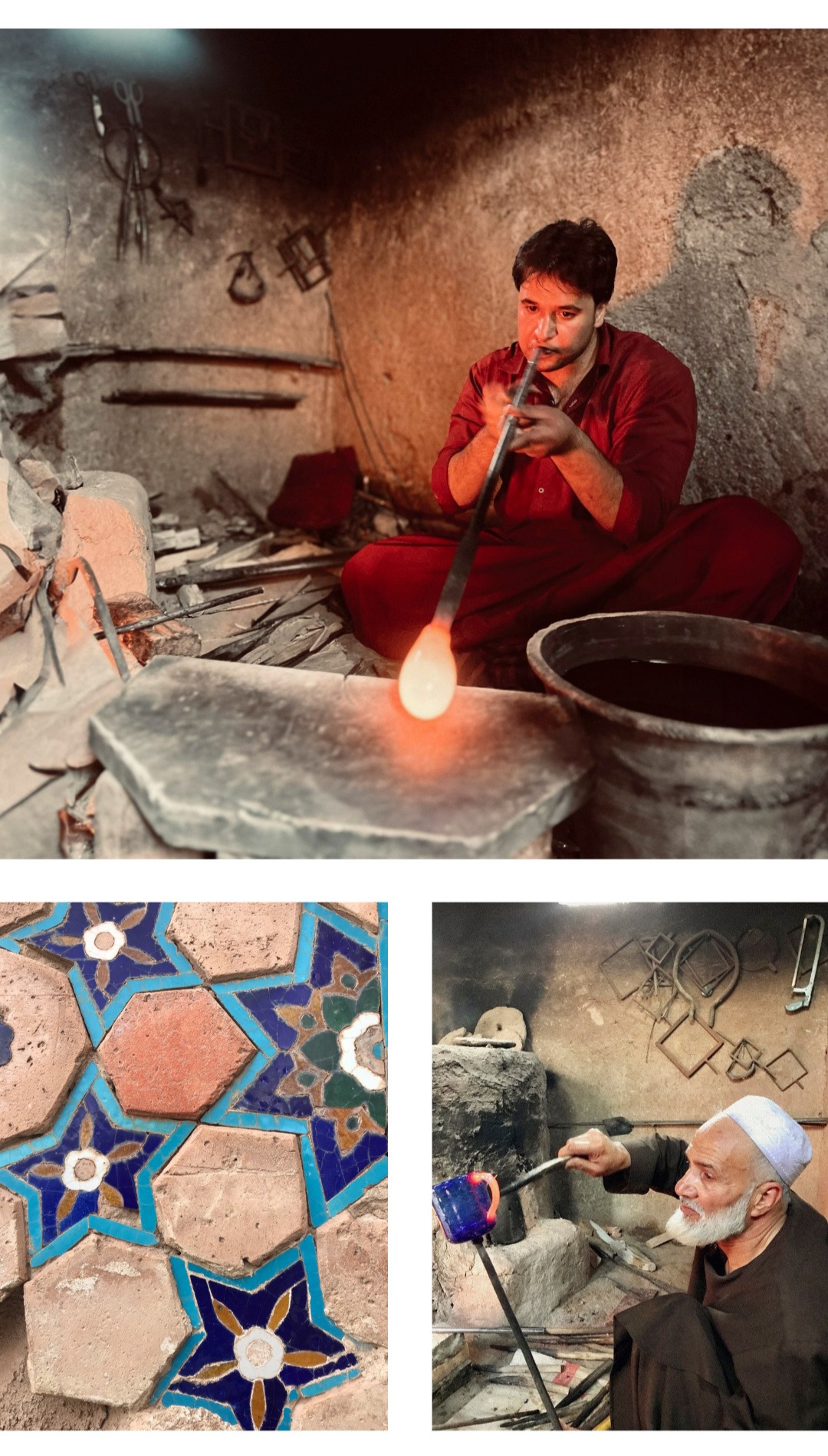 Hoher Becher aus grünem Glas | Sechser-Set