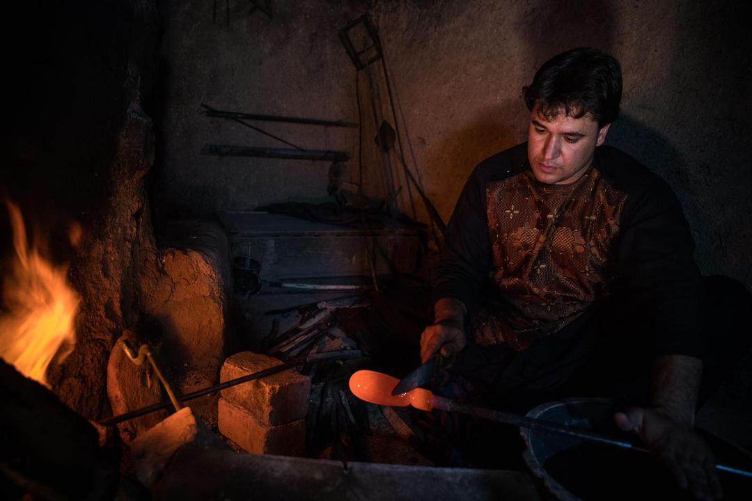 Grünes Karaffenglas