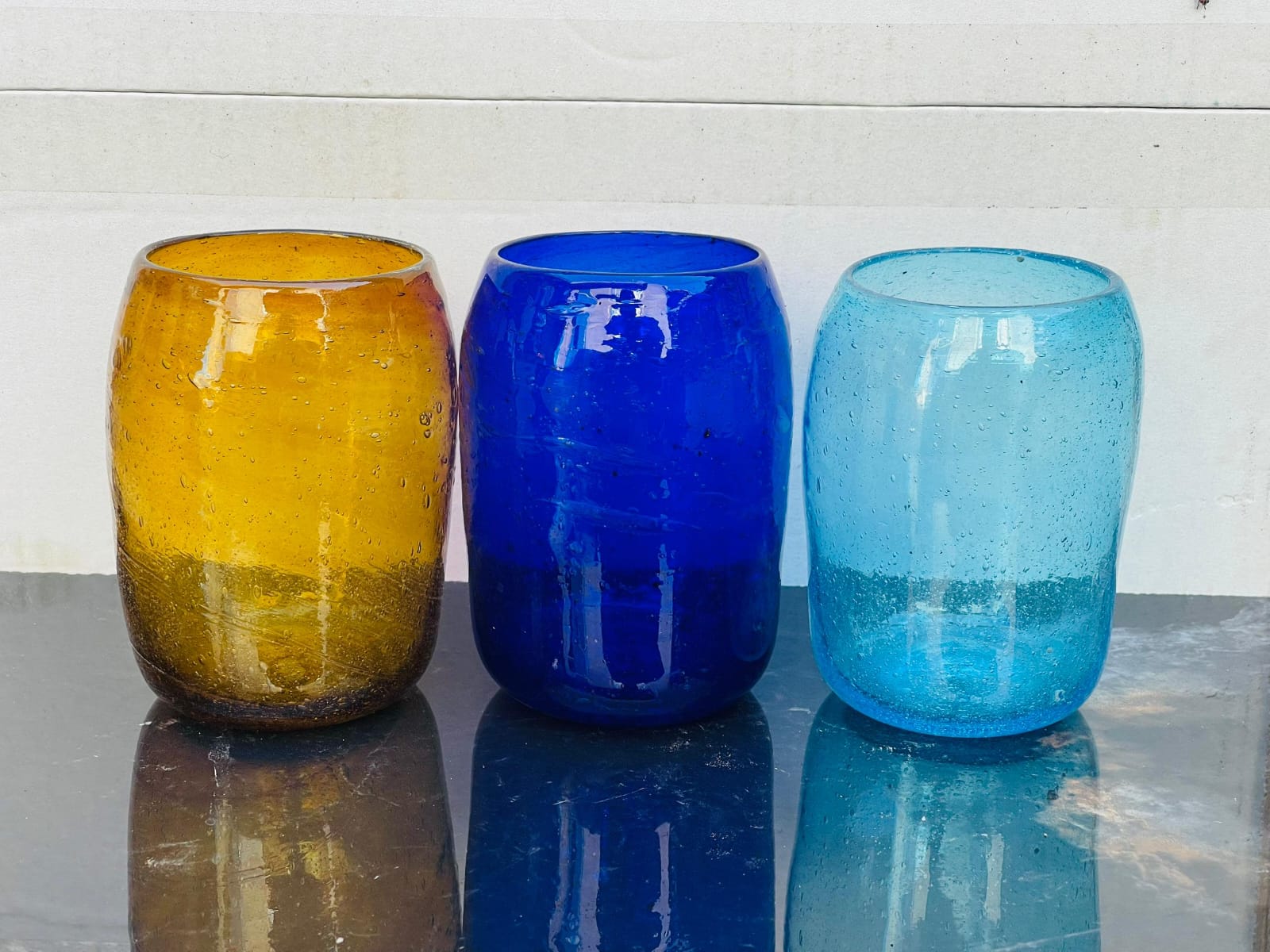 Goldene Glasbecher | Sechser-Set