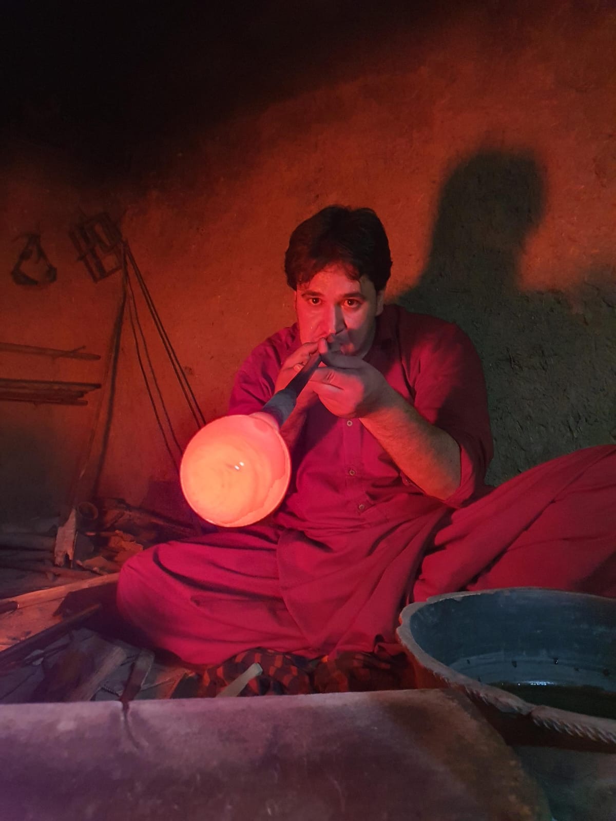 Handgefertigte Mini-Glasvase