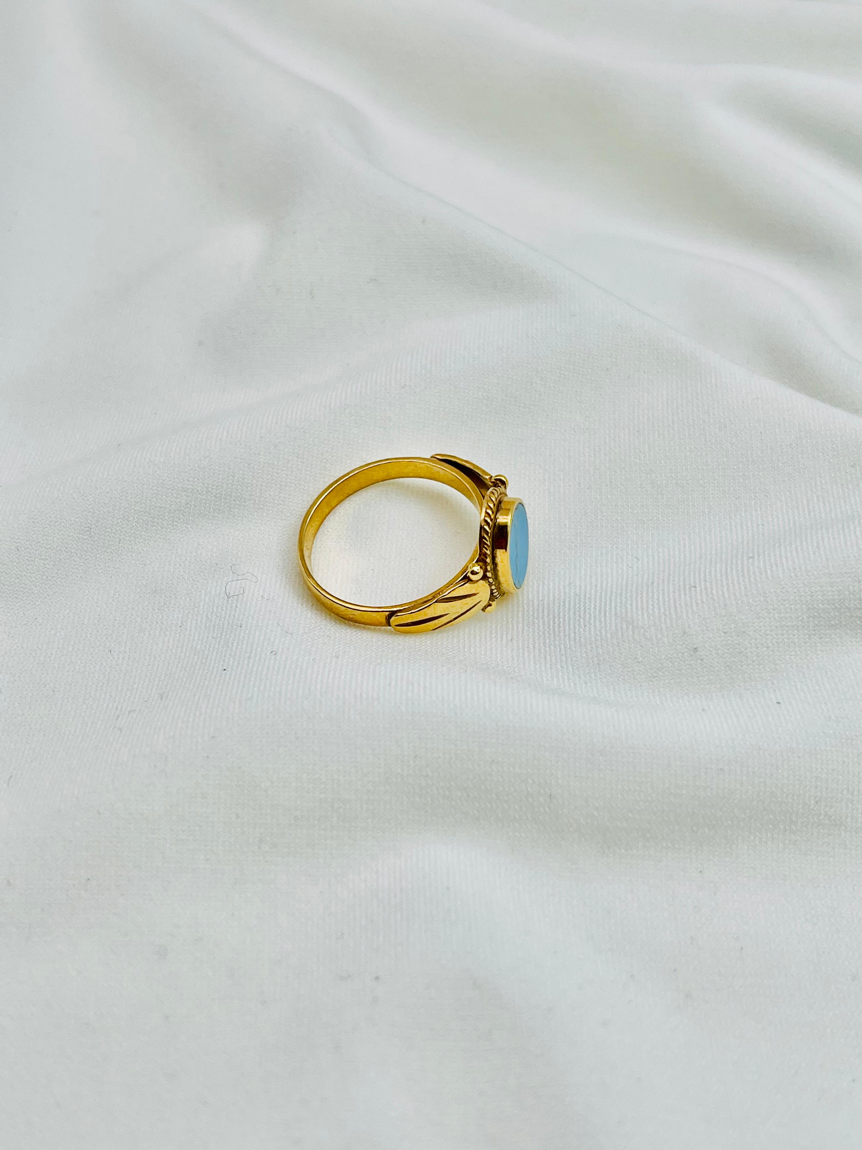 Gold Ring with Blue Gemstone