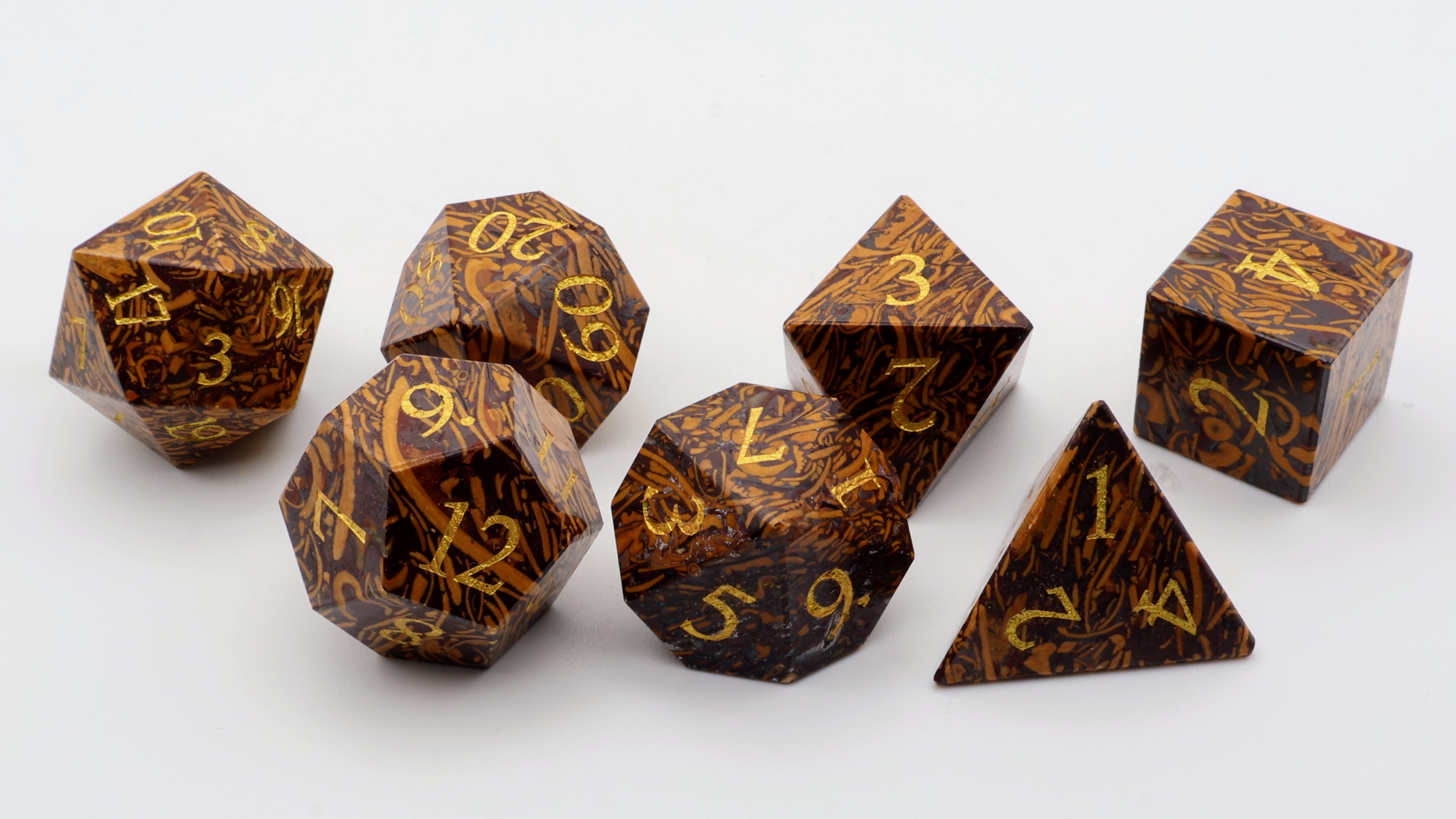 Golden Silk Jade Gemstone Dice