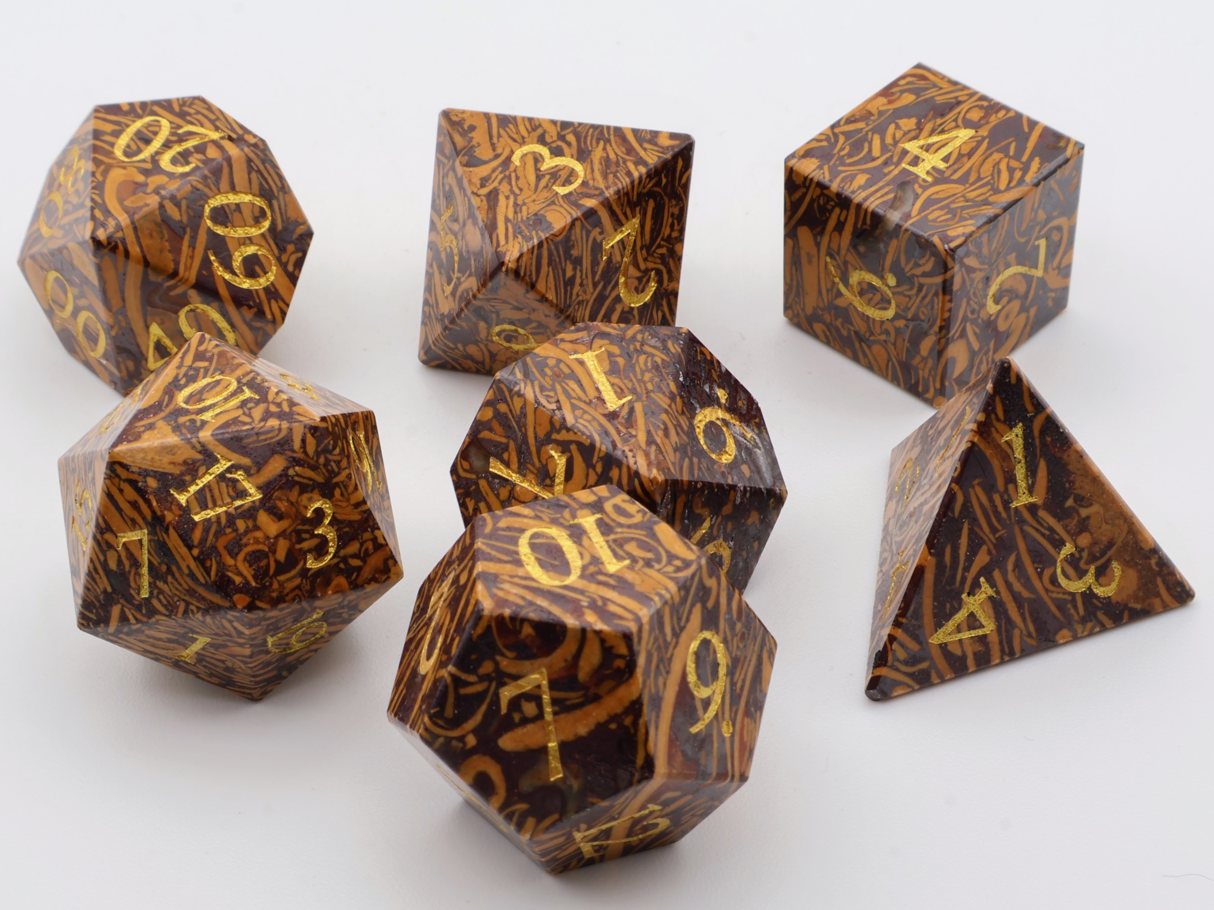 Golden Silk Jade Gemstone Dice