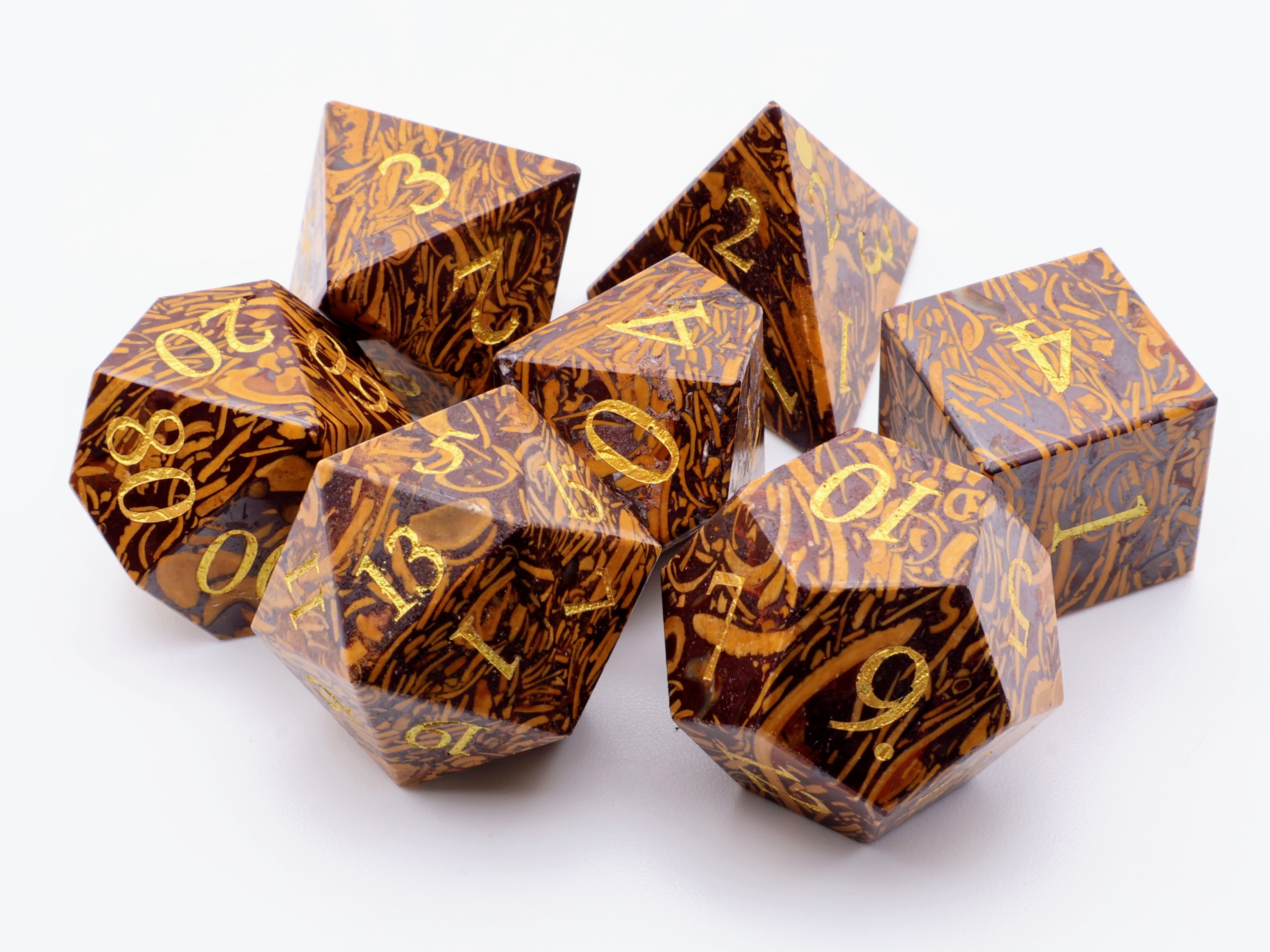 Golden Silk Jade Gemstone Dice