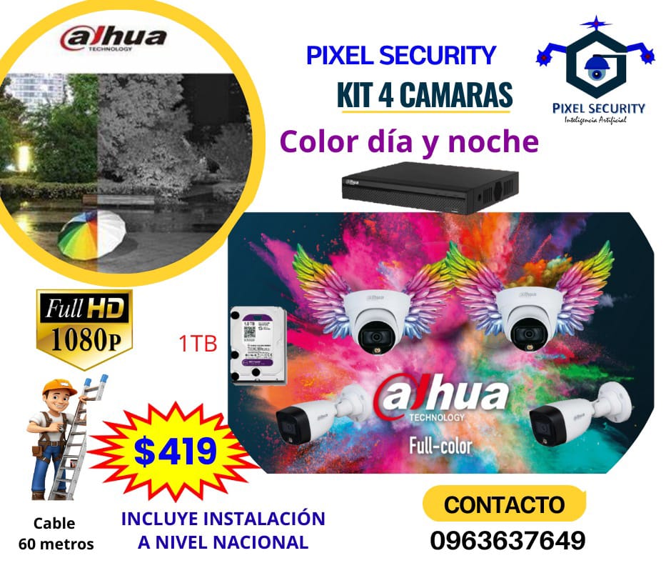 KIT 4 CAMARAS DE SEGURIDAD