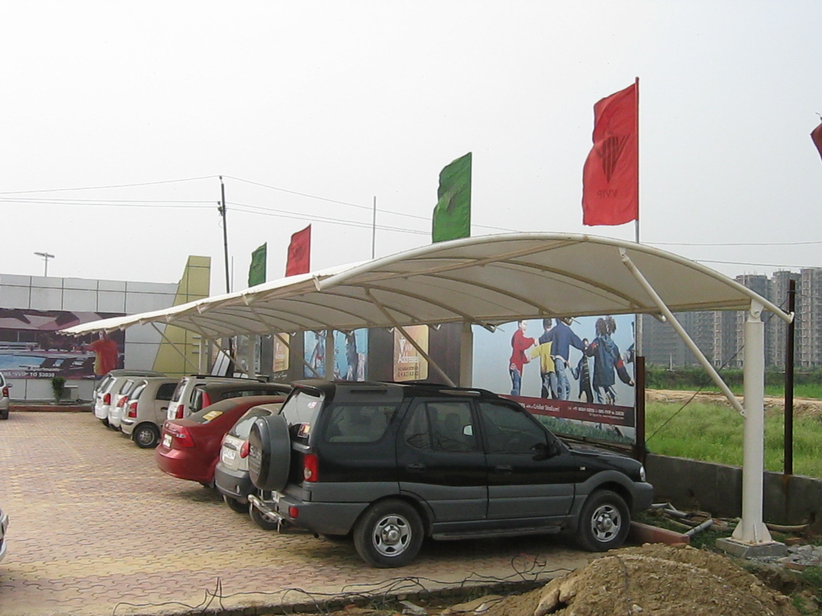 Permanent Car Parking Tensile Sheds - Durable Protection by Anant Kashi Decorative, Varanasi.