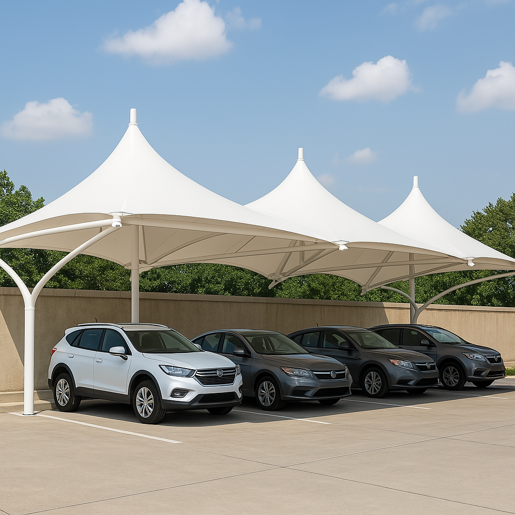 Permanent Car Parking Tensile Sheds - Durable Protection by Anant Kashi Decorative, Varanasi.