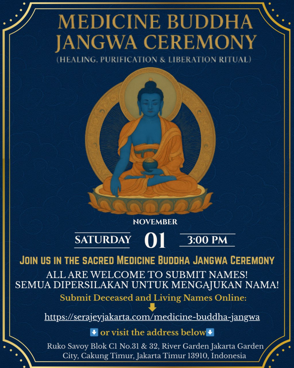 Medicine Buddha Jangwa | Buddha Pengobatan Jangwa | 药师佛超度法会