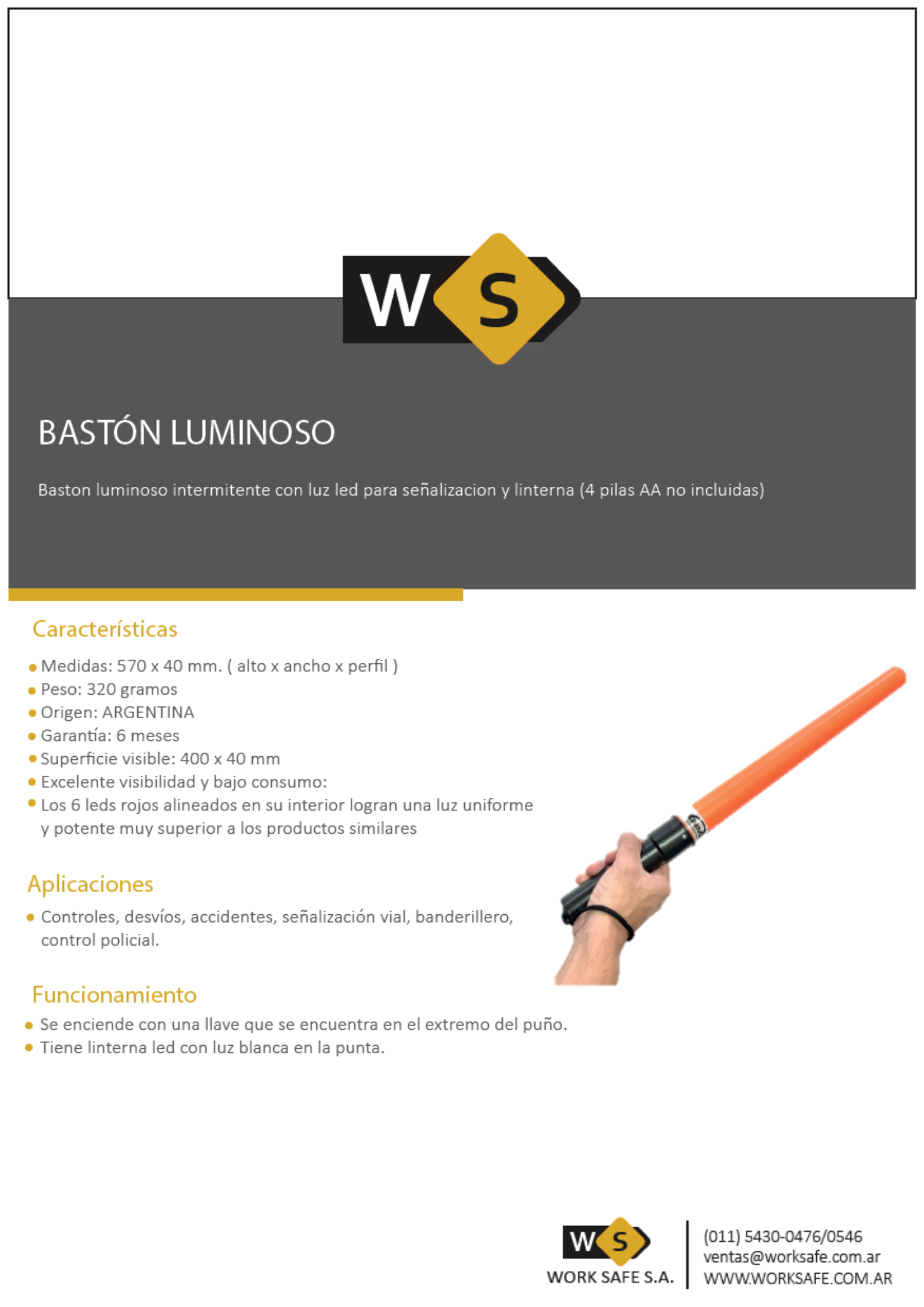 Bastón luminoso - BASTONLUMI