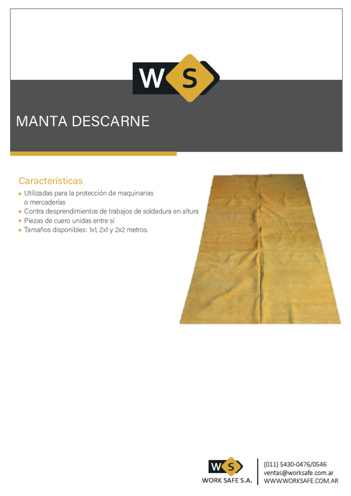 Manta descarne 2x1m - MANTADESC2X1