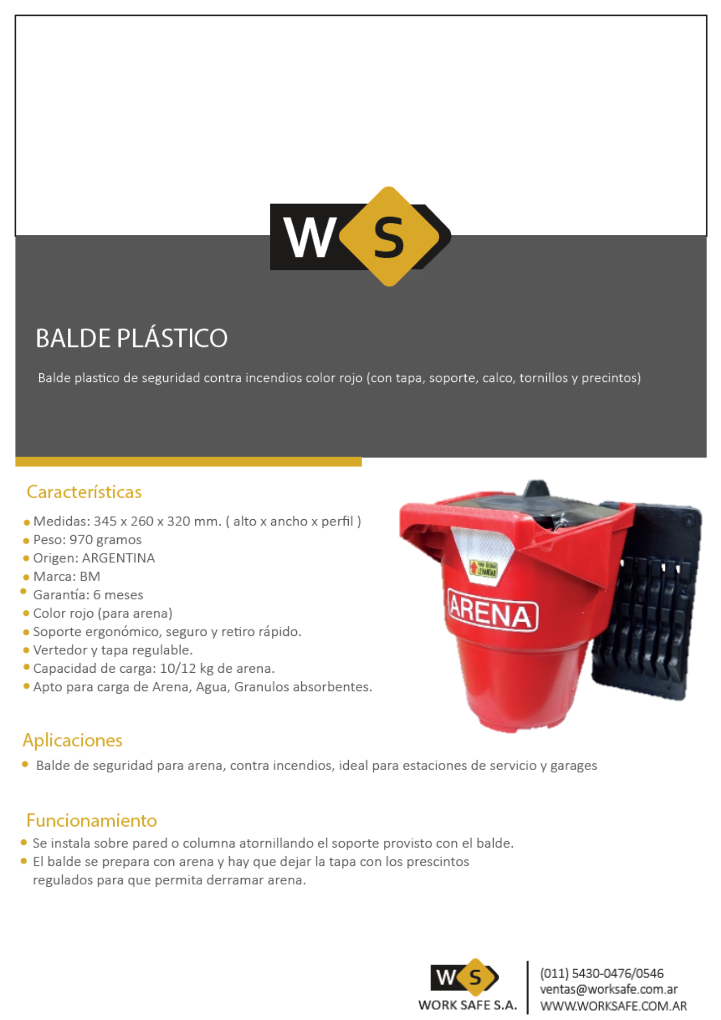 Balde para absorbentes - BALDEABS