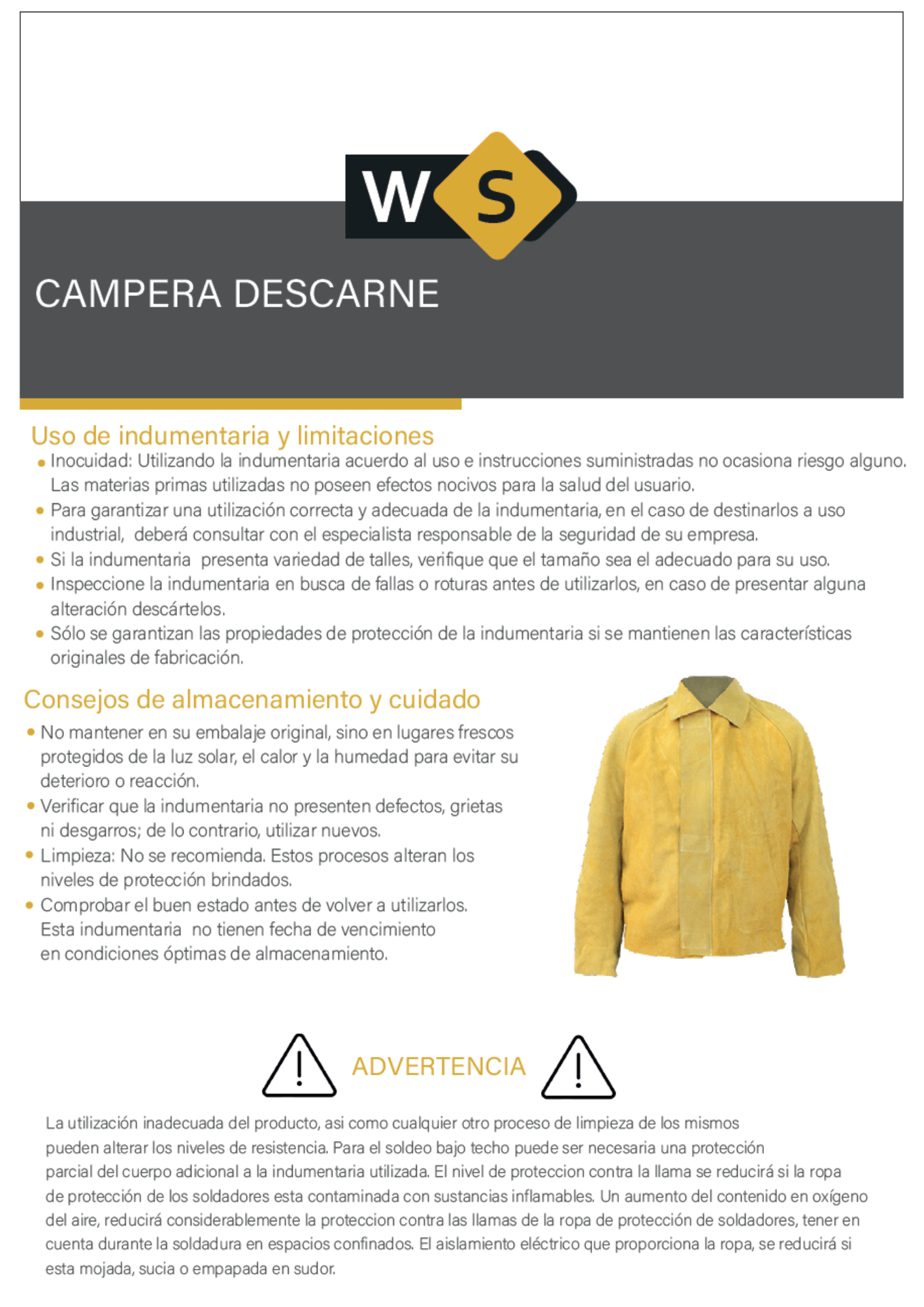 Campera descarne con Kevlar - CAMPDESCKEV