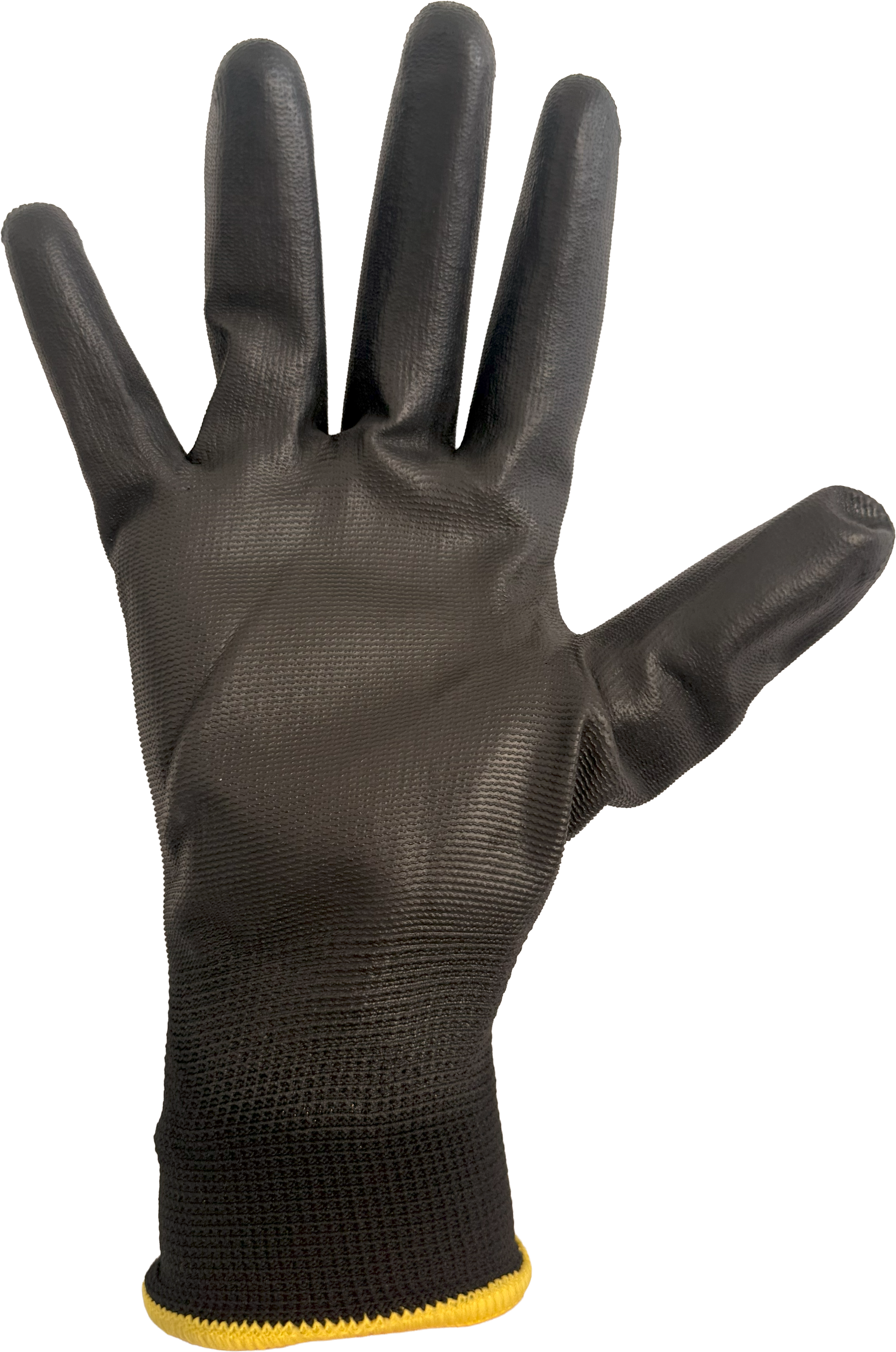 Guante de poliéster G13 con baño en PU negro - PU2101-02