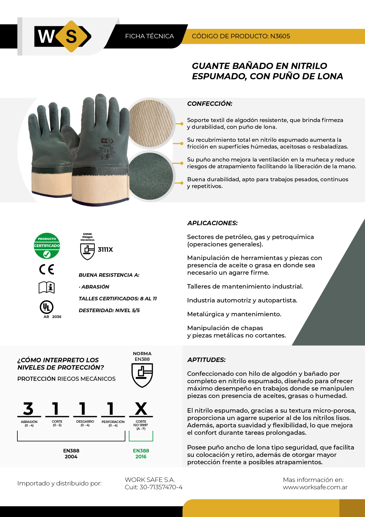 Guante nitrilo espumado - N3605