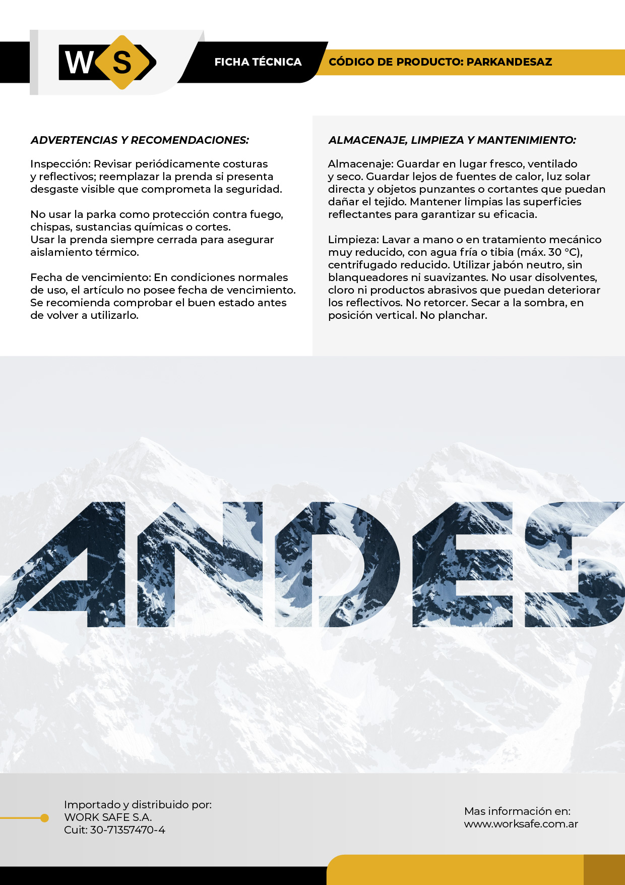 Parka azul Andes - PARKANDESAZ 
