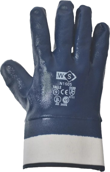Guante Nitrilo azul puño lona premium - N1605
