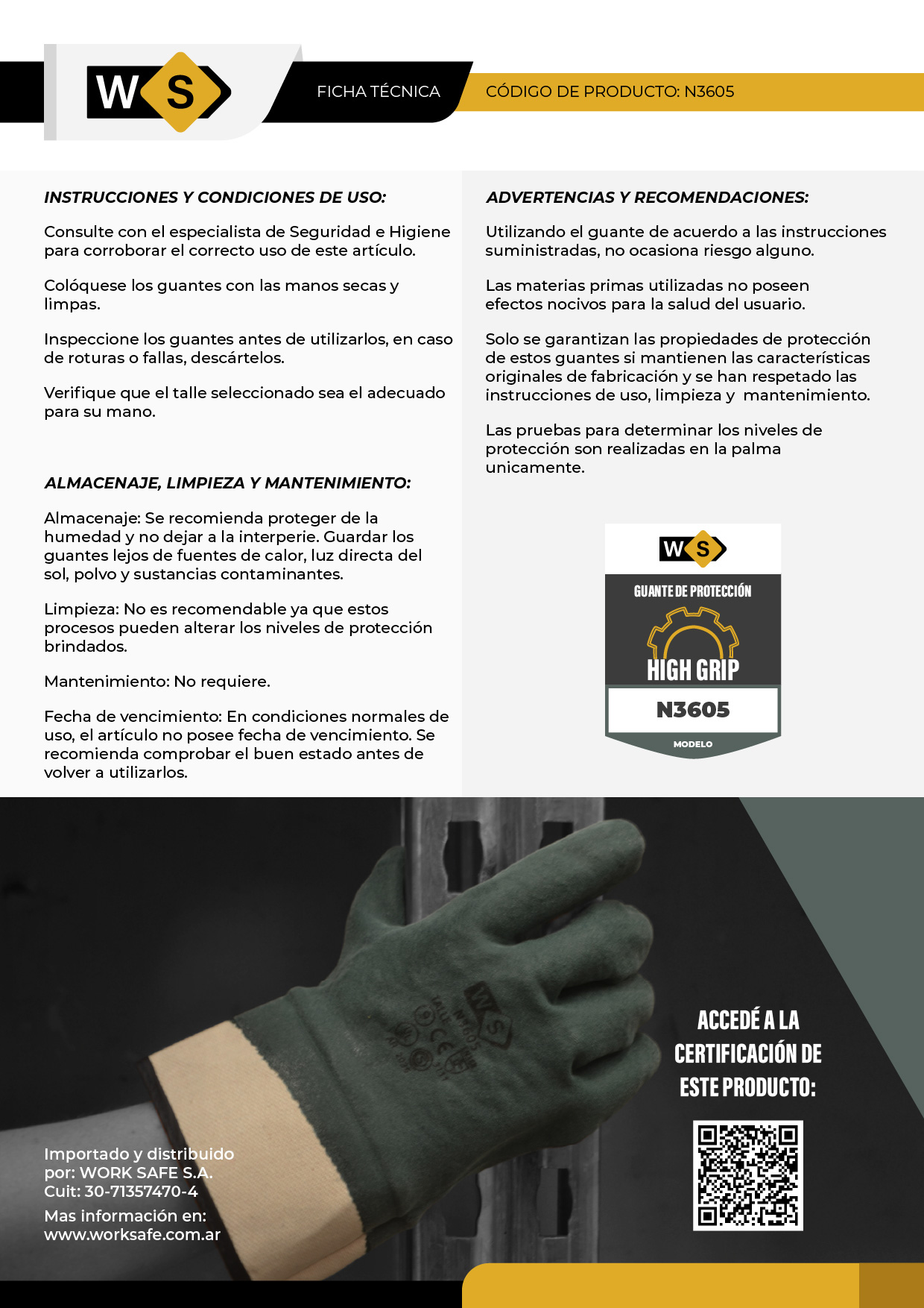 Guante nitrilo espumado - N3605