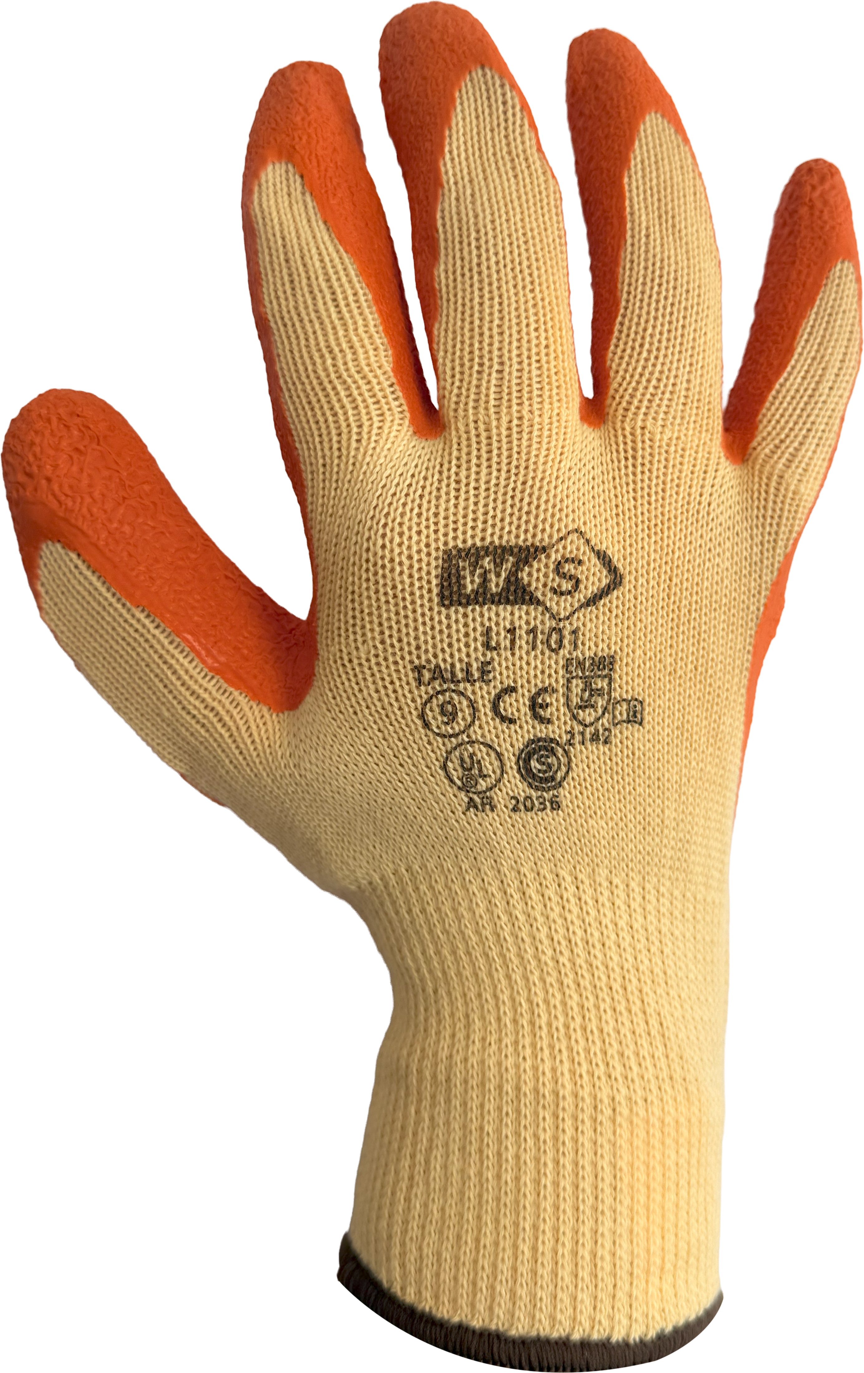 Guante de poliéster G10 bañado en látex texturado - L1101