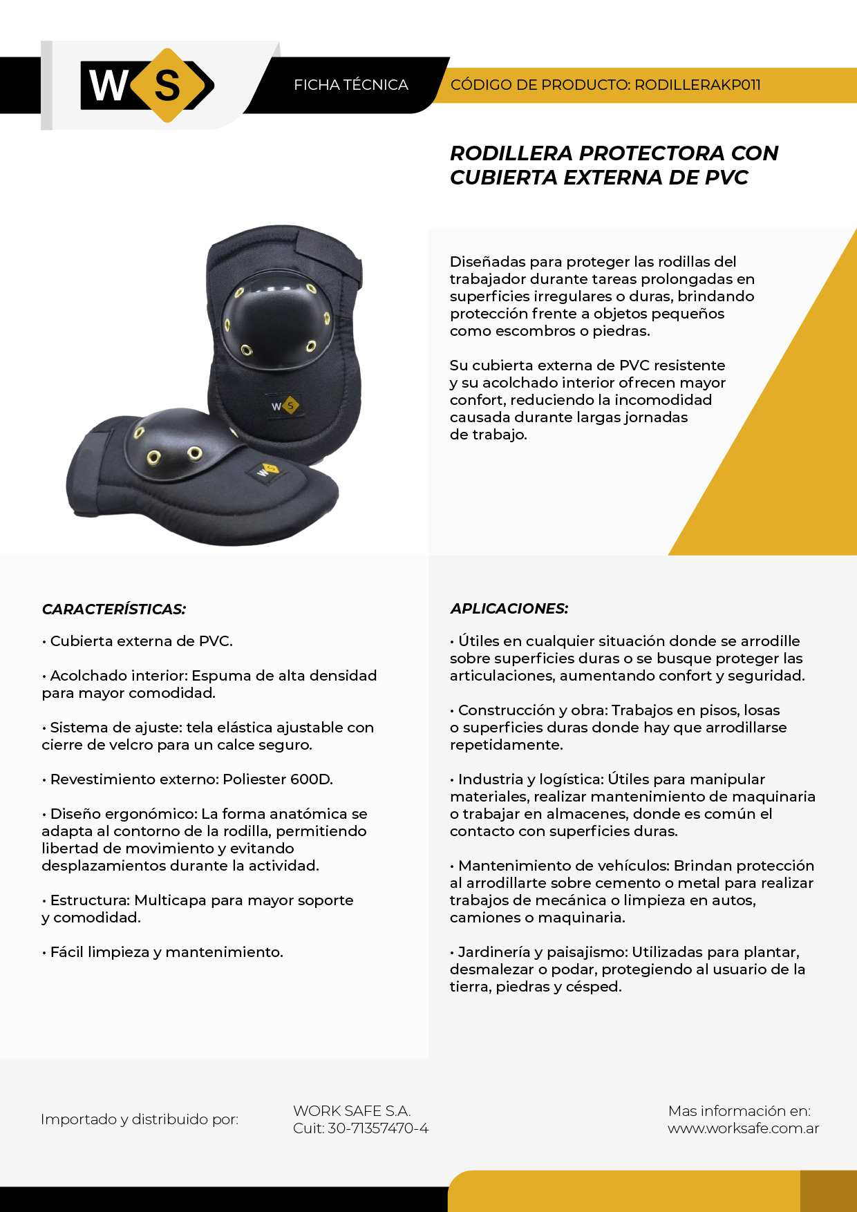 Rodillera con almohadilla - RODILLERAKP011