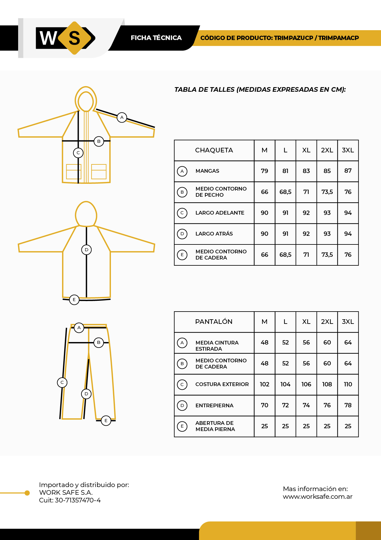 Traje de lluvia amarillo - TRIMPAMACP