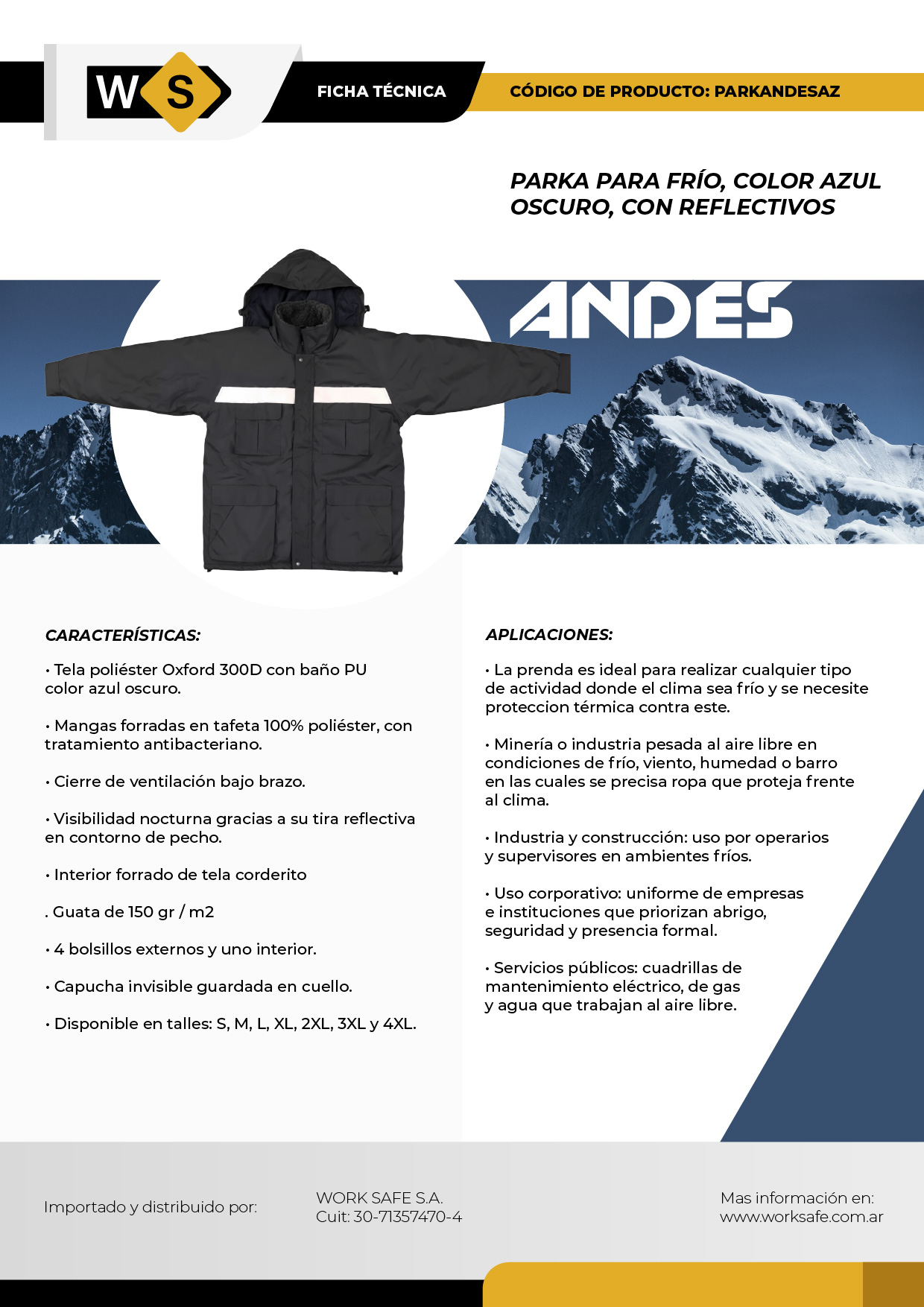 Parka azul Andes - PARKANDESAZ 