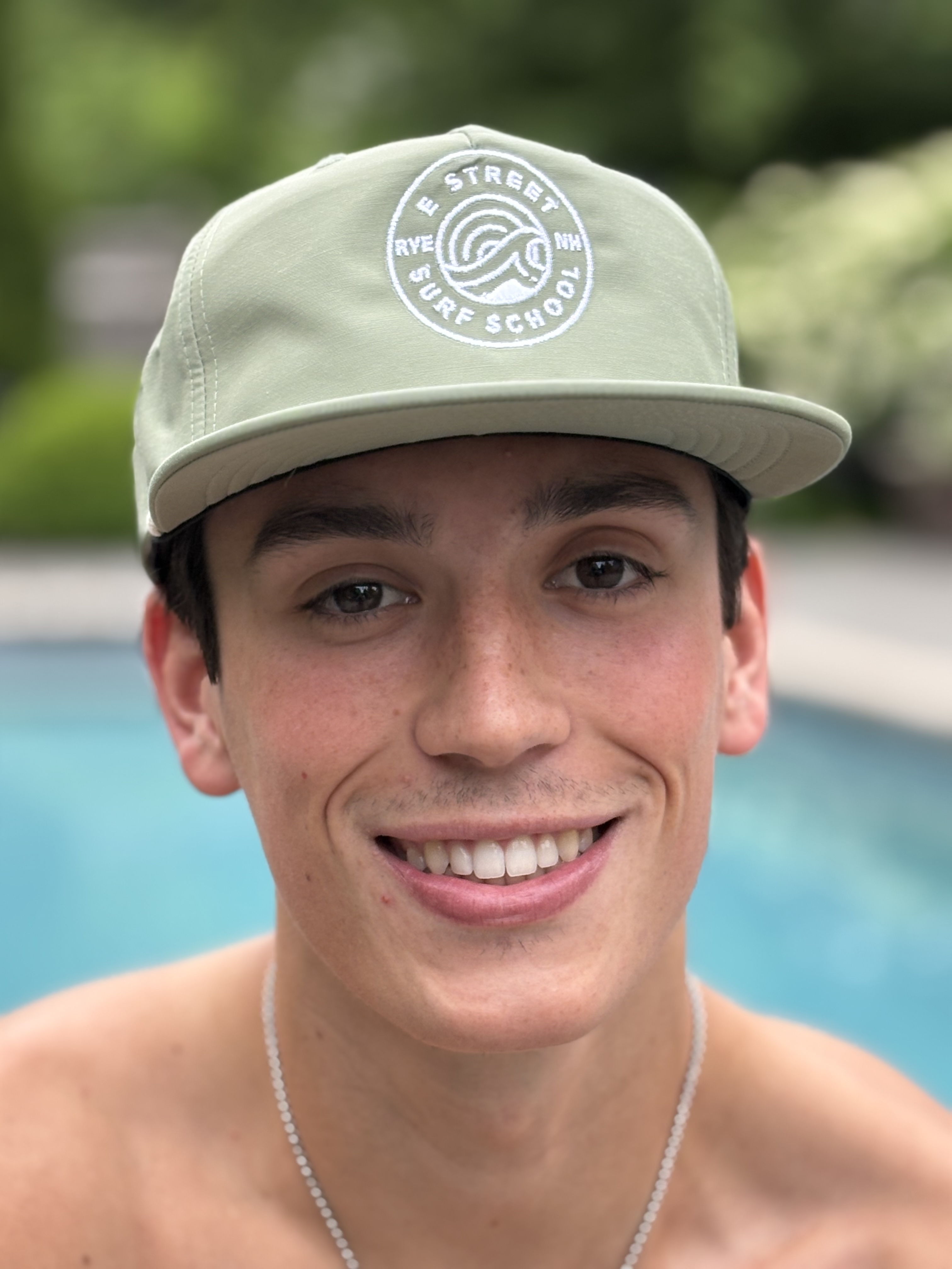 Rope Flat Brim Snapback Hat (Olive/Multi-Color)