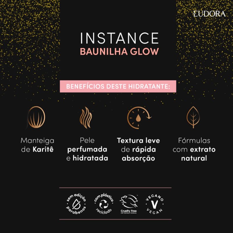 Creme Hidratante Desodorante Corporal Instance Baunilha Glow 400ml 