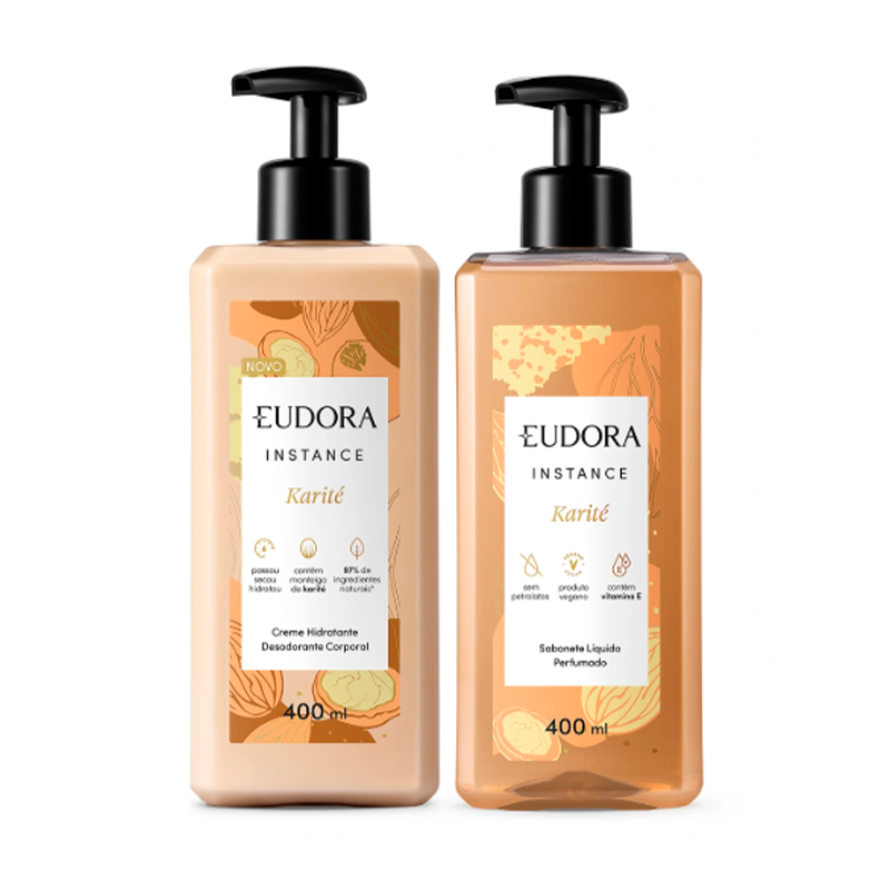 Combo Instance Karité: Hidratante Desodorante 400ml + Sabonete Líquido 400ml 