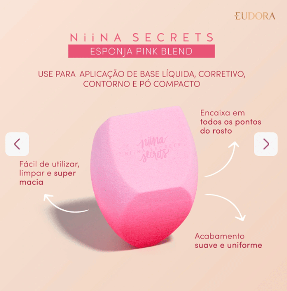 Esponja para Maquiagem Pink Blend Niina Secrets