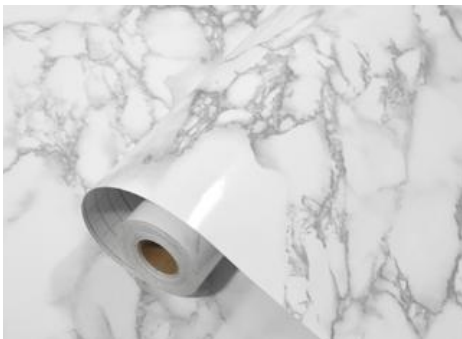 Marble Pattern Eco-Friendly Vinyl Peel and Stick Self-Adhesive Wall Film, Eco-Laminate Film,  Vinyl Laminate Film , Decorative Vinyl Film for Countertop, Kitchen Cabinets, Shelf, Drawer Liner,Easy to Clean Removable Wall Covering