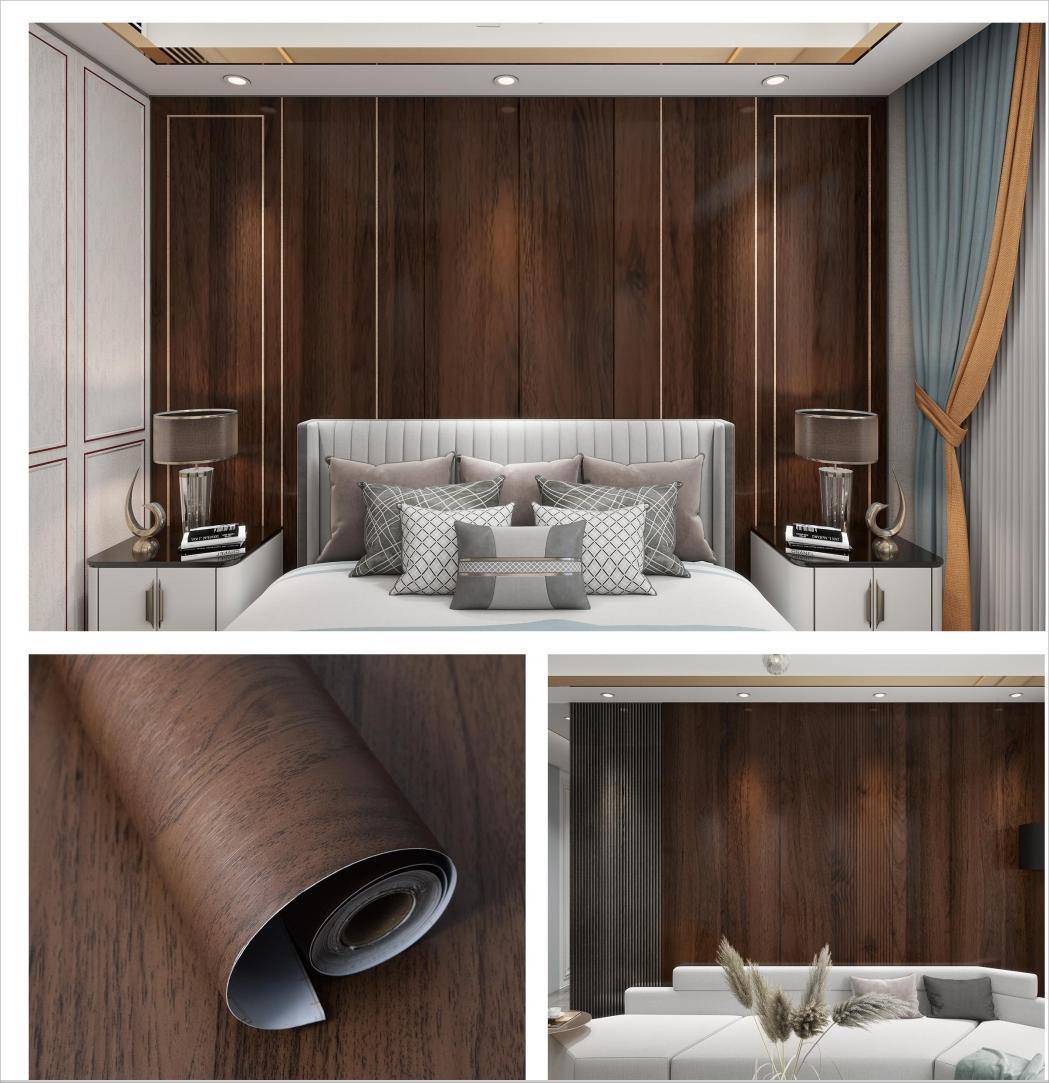 Thickened Wood Grain Eco-Friendly Vinyl Peel and Stick Self-Adhesive Wall Film, Eco-Laminate Film,  Vinyl Laminate Film , Decorative Vinyl Film for Countertop, Kitchen Cabinets, Shelf, Drawer Liner, Easy to Clean Removable Wall Covering